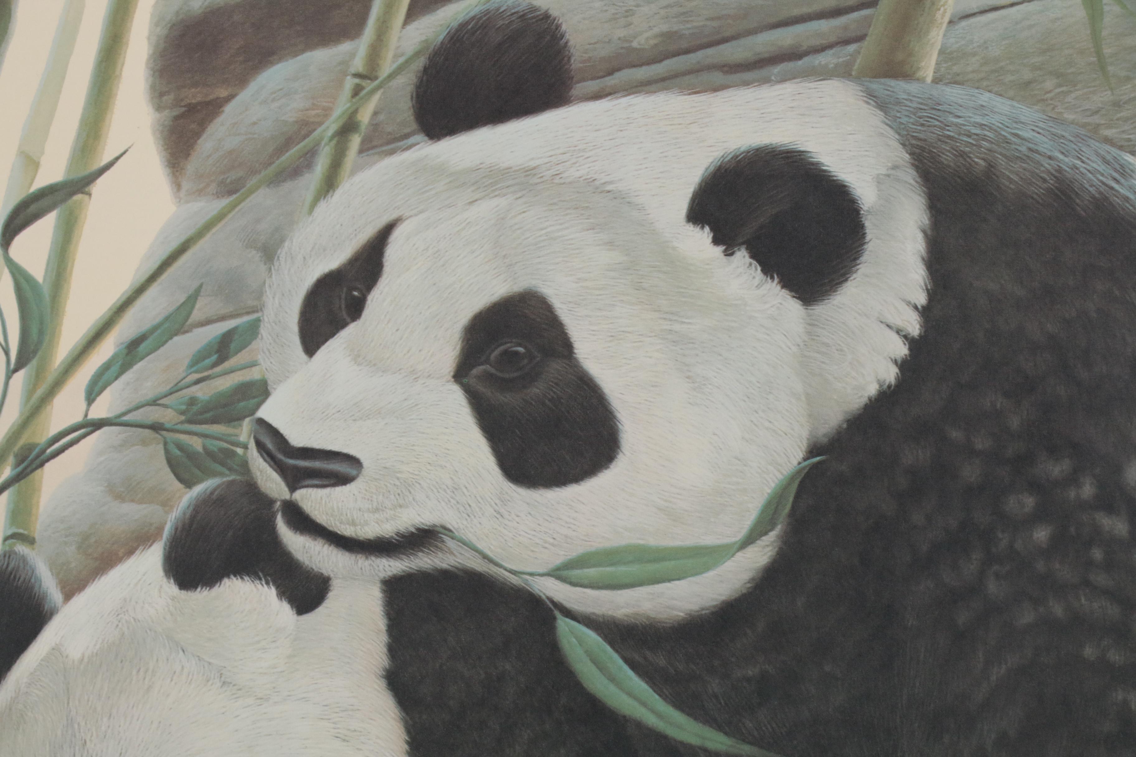 John Ruthven Offset Lithograph "Giant Pandas"