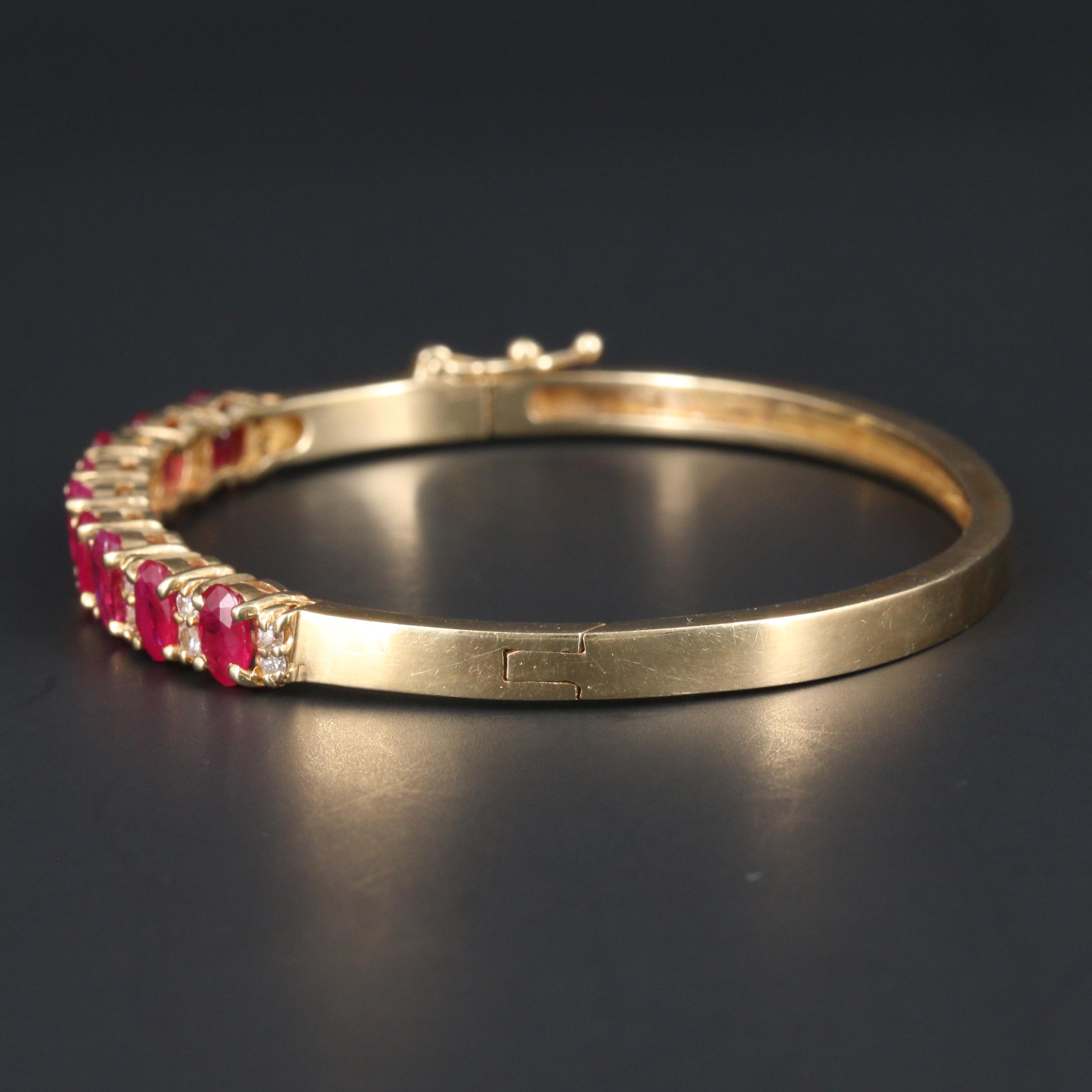 14K Yellow Gold 5.90 CTW Ruby and Diamond Bracelet