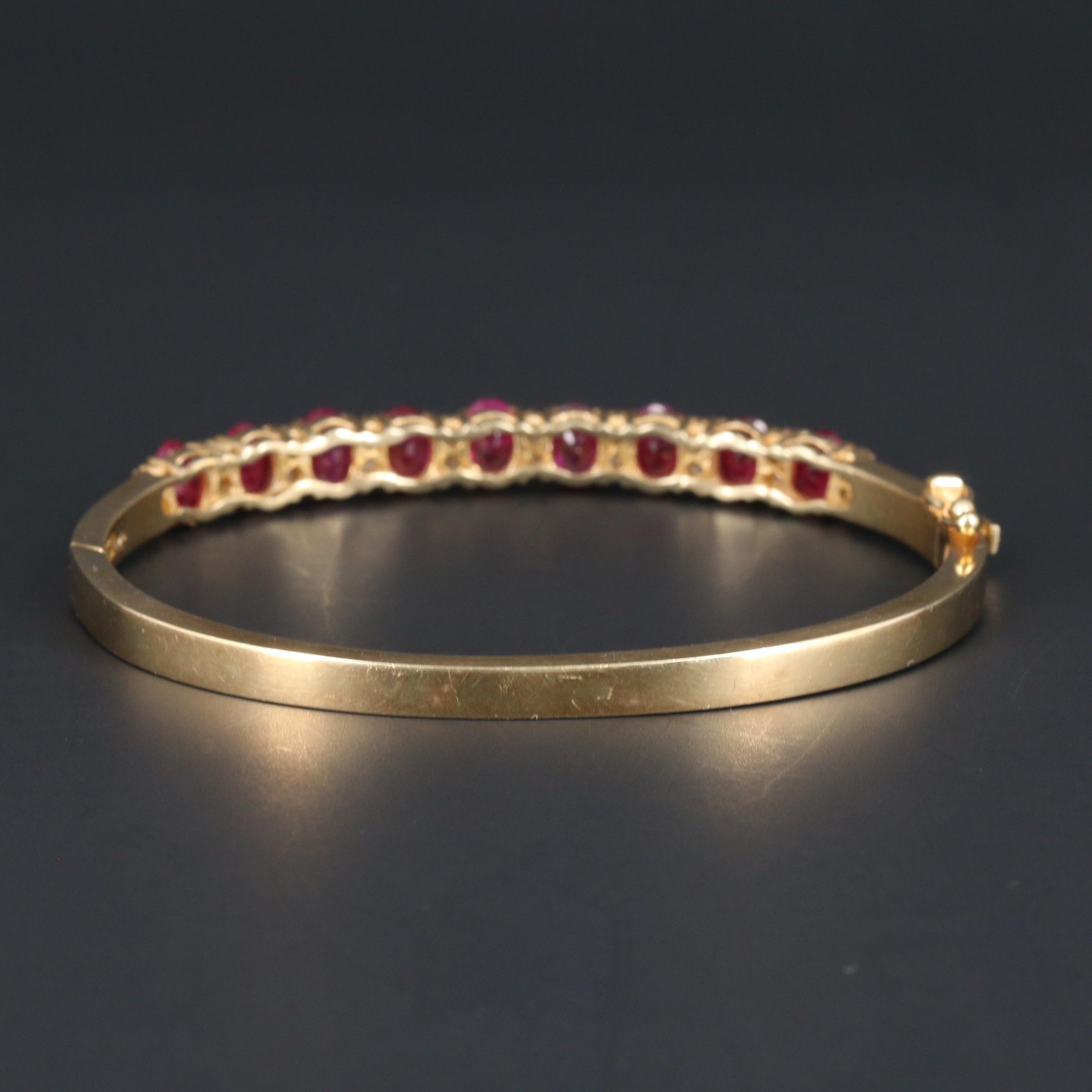 14K Yellow Gold 5.90 CTW Ruby and Diamond Bracelet