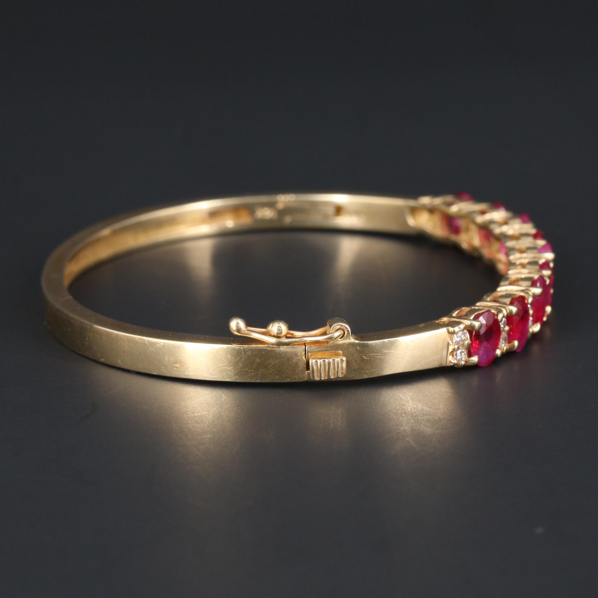 14K Yellow Gold 5.90 CTW Ruby and Diamond Bracelet