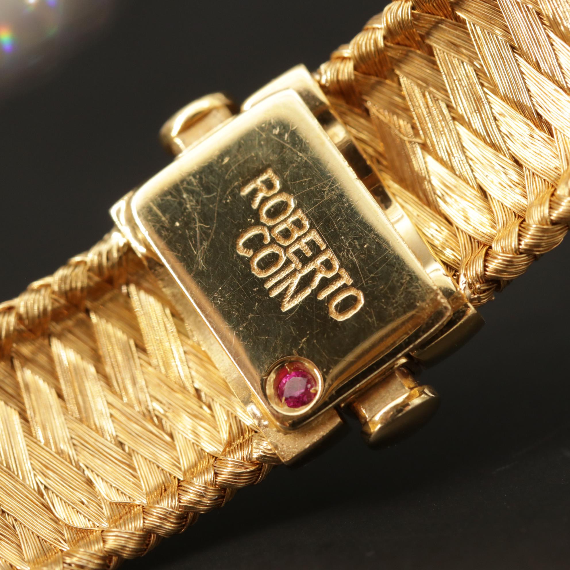 Roberto Coin "Silk Weave" 18K Diamond Bracelet