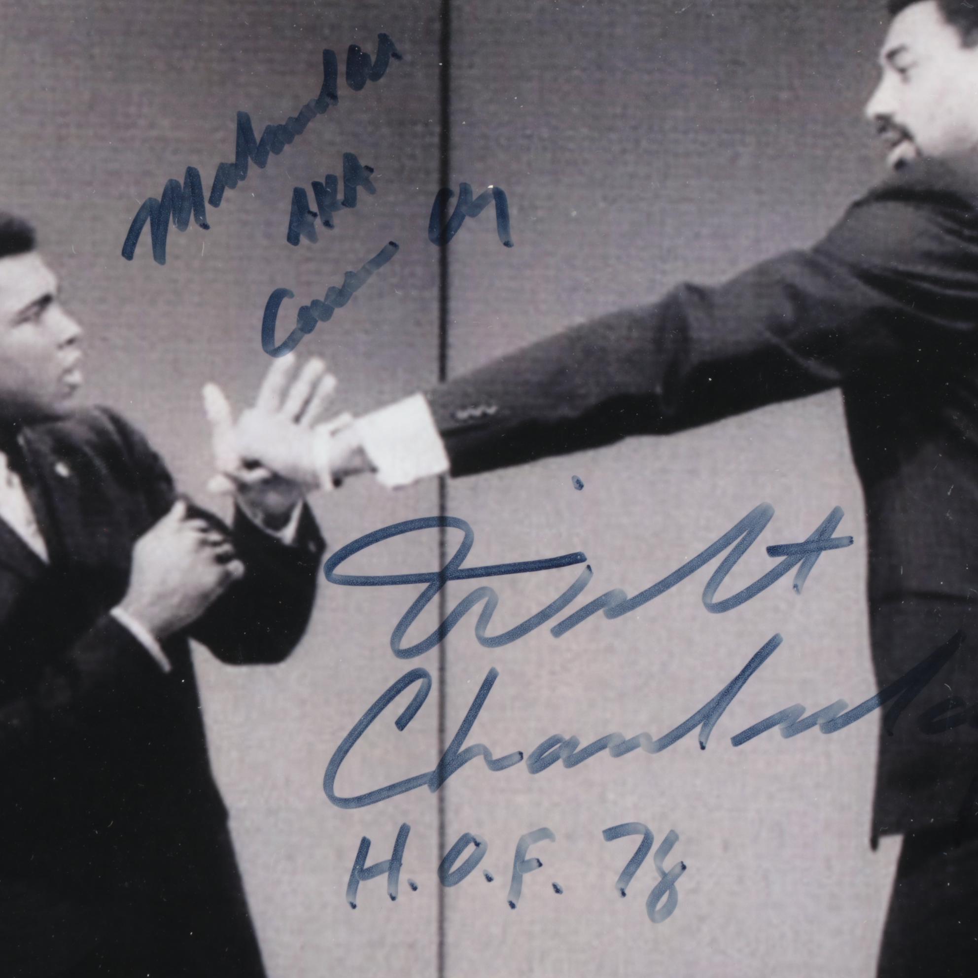 Muhammad Ali and Wilt Chamberlain Signed Photo Print  COA