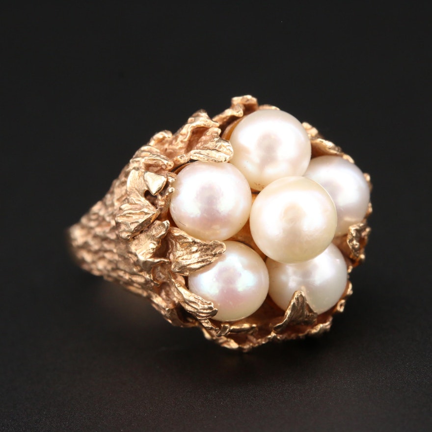 14K Yellow Gold Pearl Ring