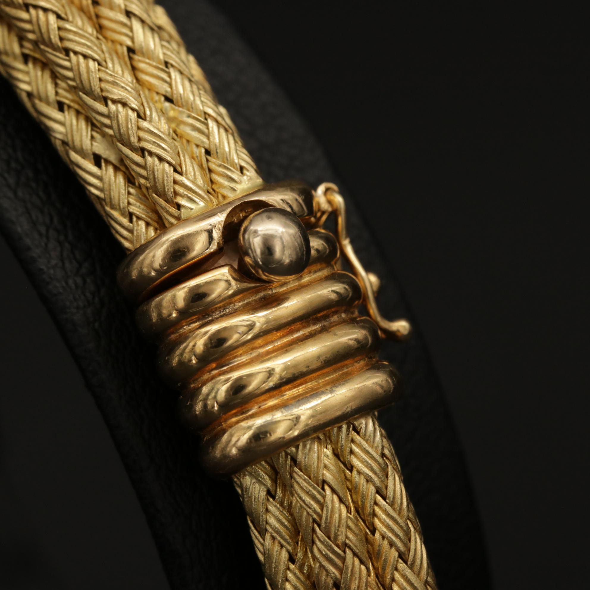 The Henderson Collection by Lecil 18K Gold Woven Multi-Strand Diamond Bracelet