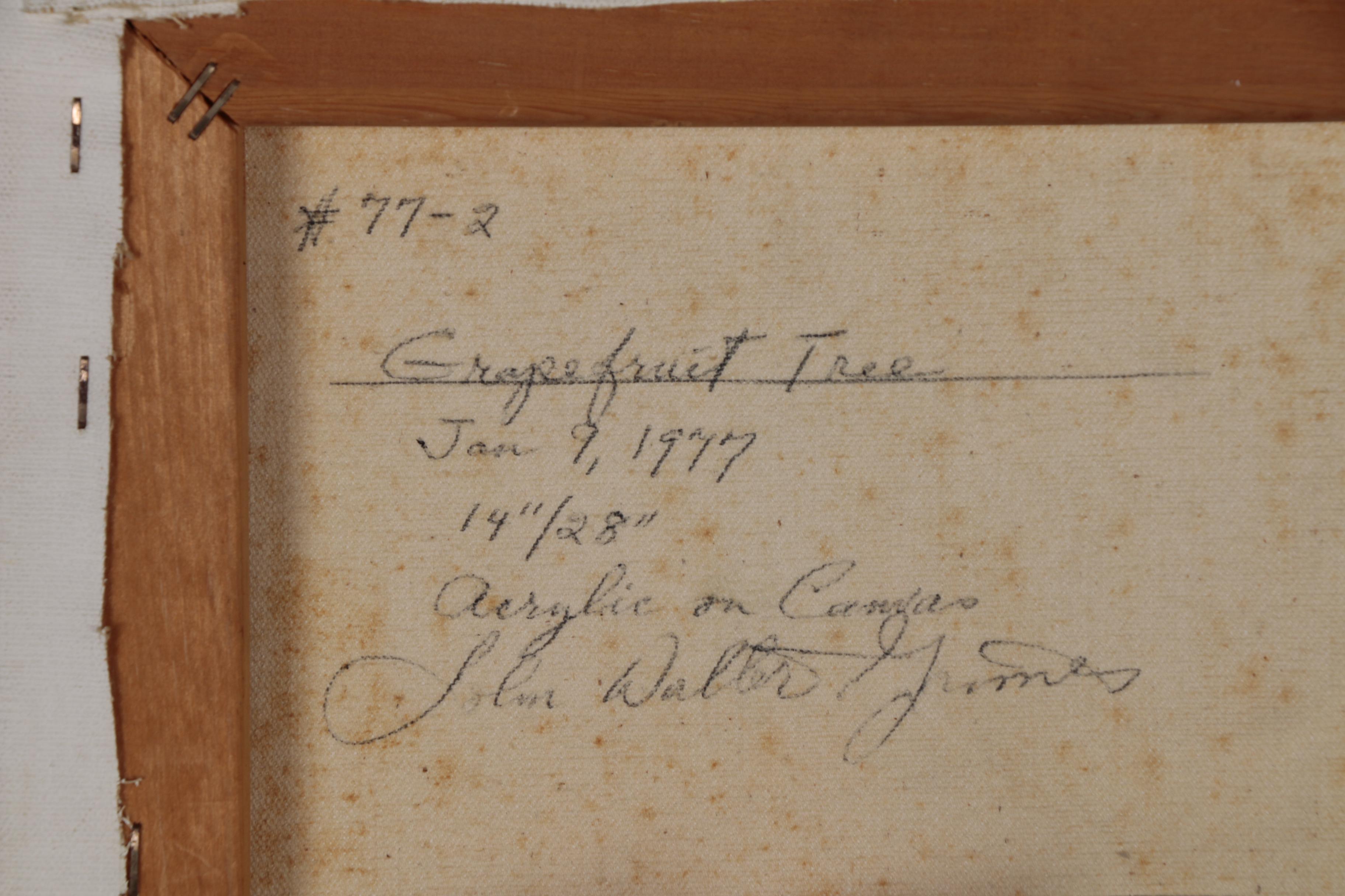 John Walter Grimes Abstract Acrylic Painting "Grapefruit Tree", 1977