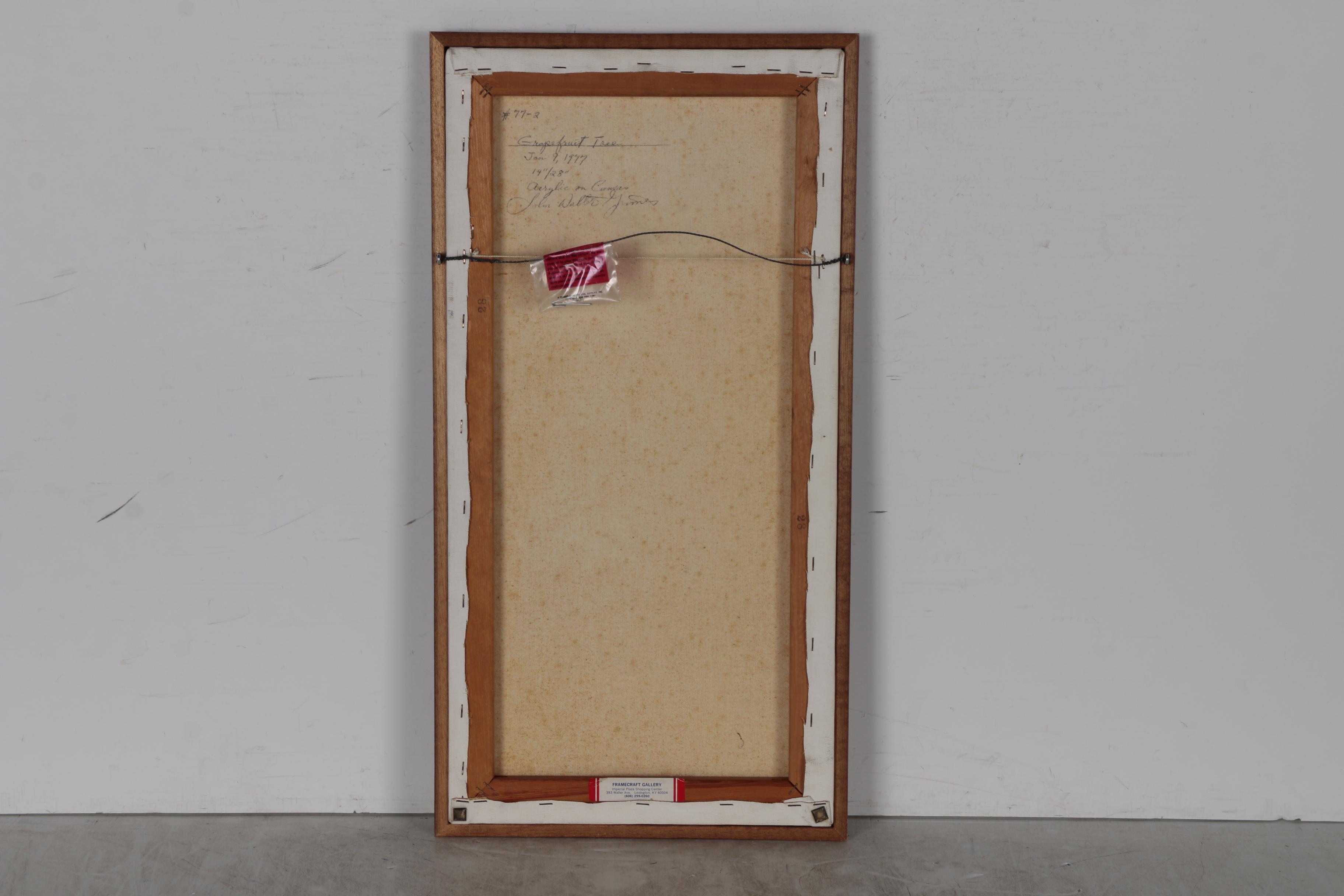 John Walter Grimes Abstract Acrylic Painting "Grapefruit Tree", 1977