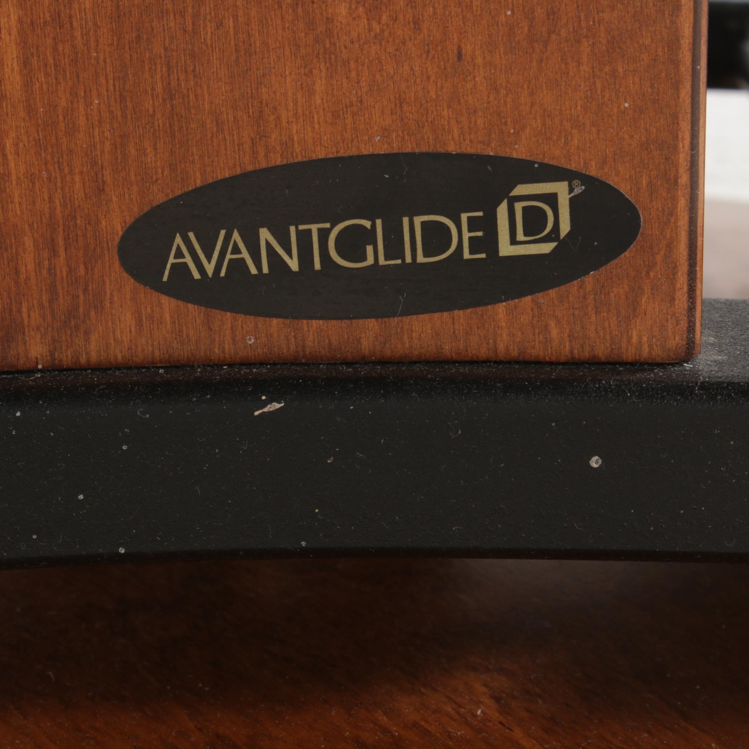 Avantglide Navy Leather Lounge Chair and Ottoman