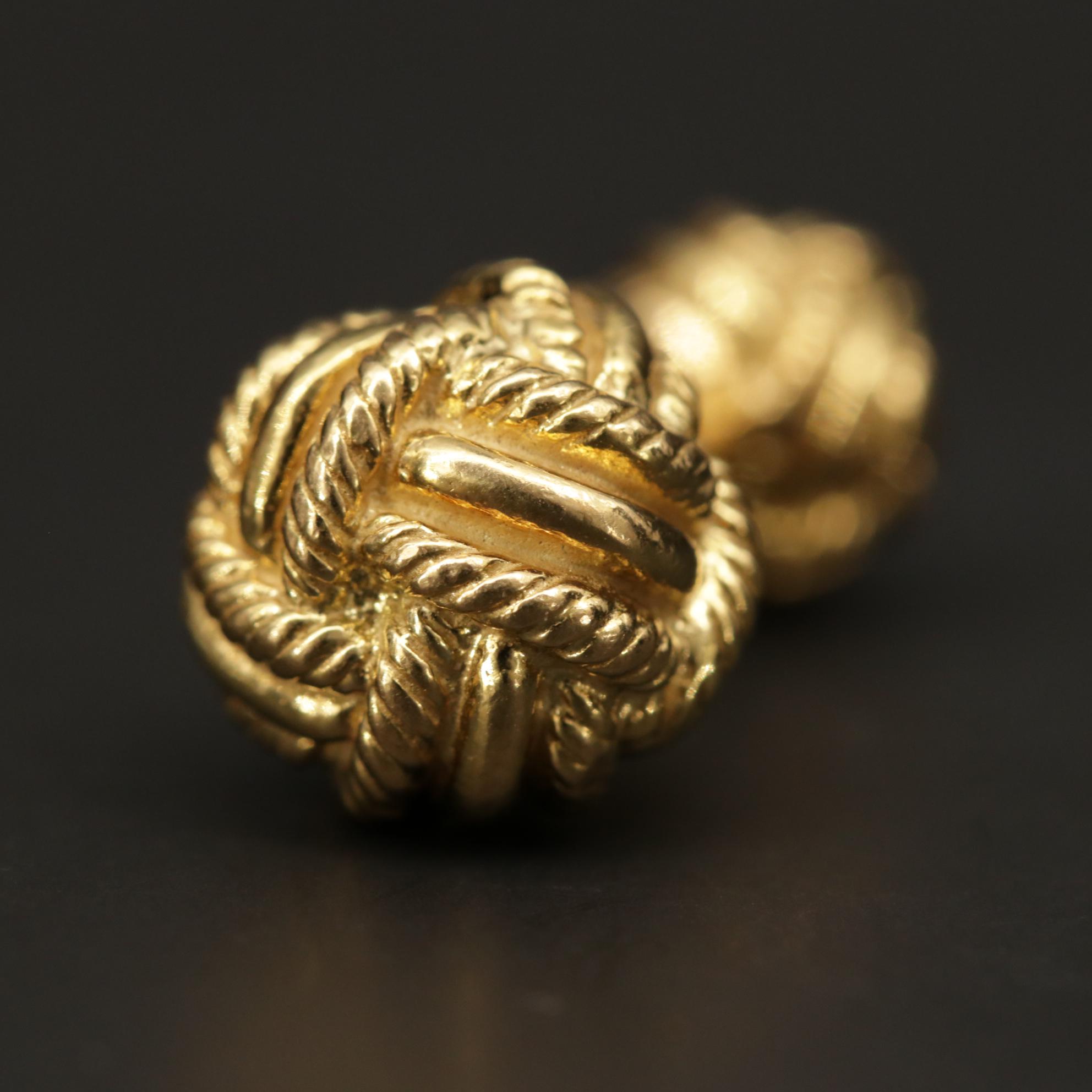 18K Yellow Gold Monkey Knot Cufflinks