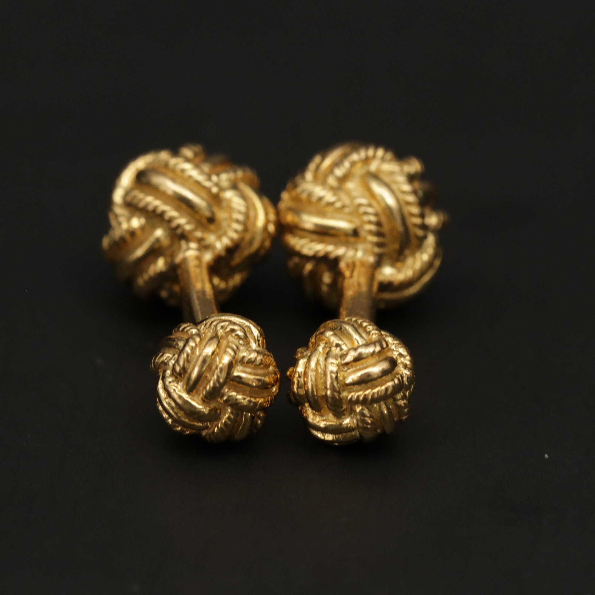18K Yellow Gold Monkey Knot Cufflinks