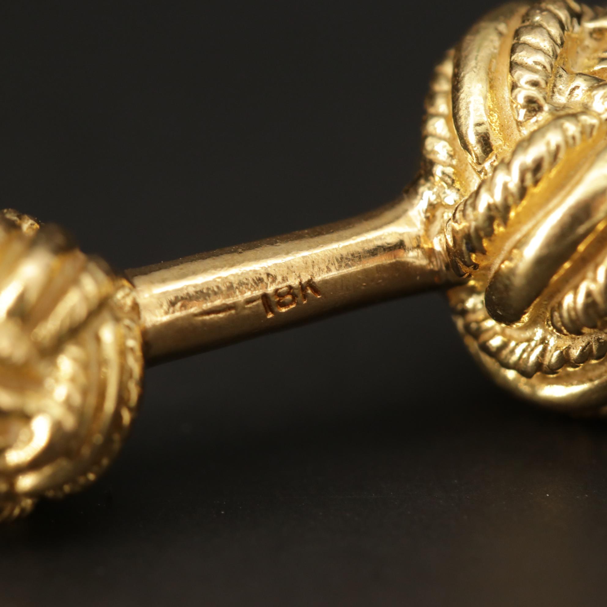 18K Yellow Gold Monkey Knot Cufflinks