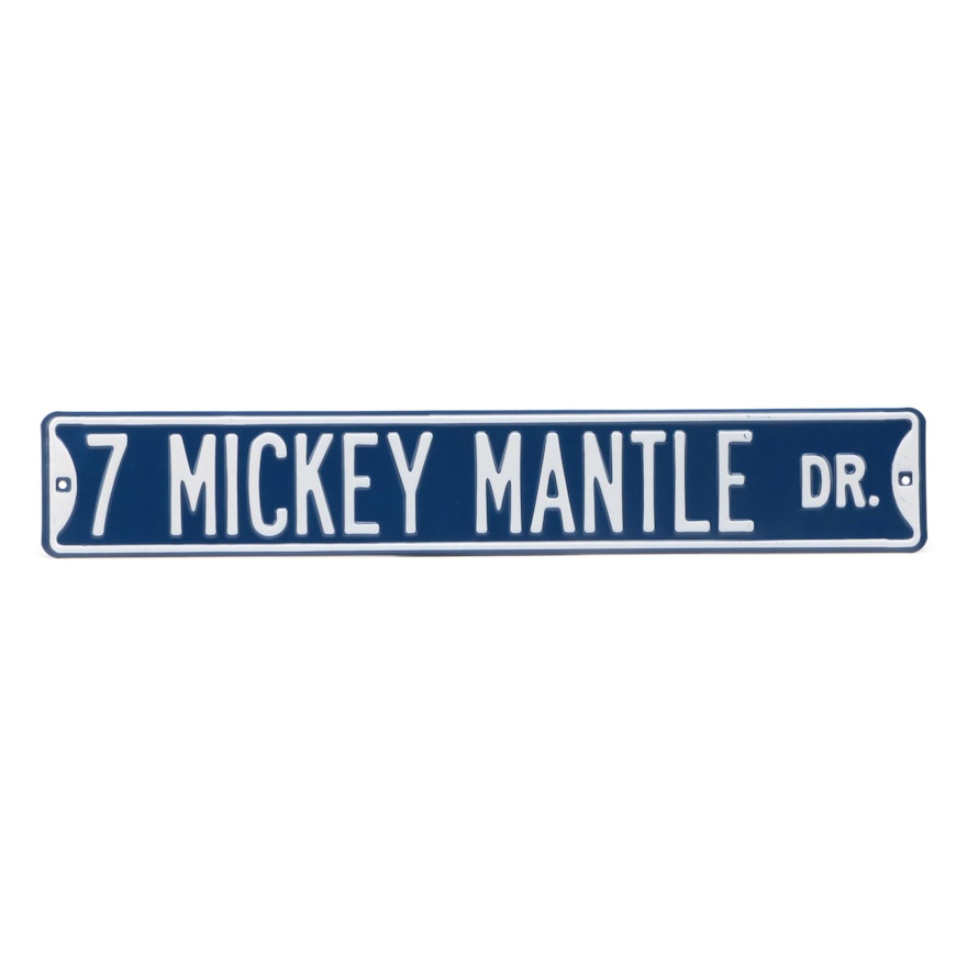 Mickey Mantle Dr. 7 Metal Street Wall Sign, Contemporary