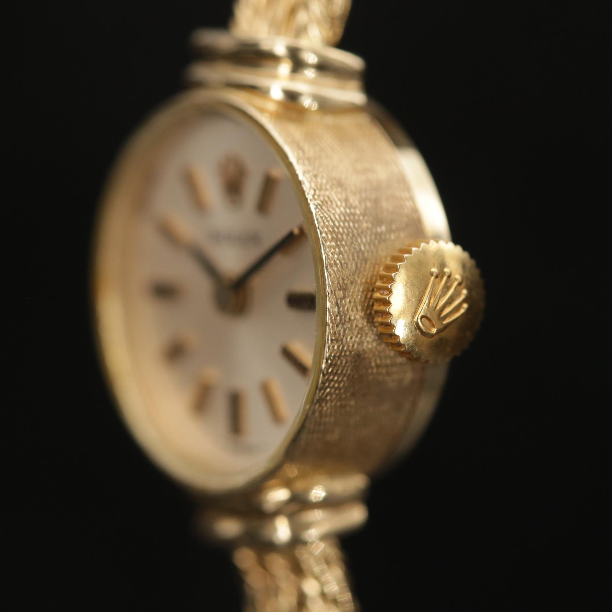 Vintage Rolex 14K Yellow Gold Stem Wind Cocktail Watch