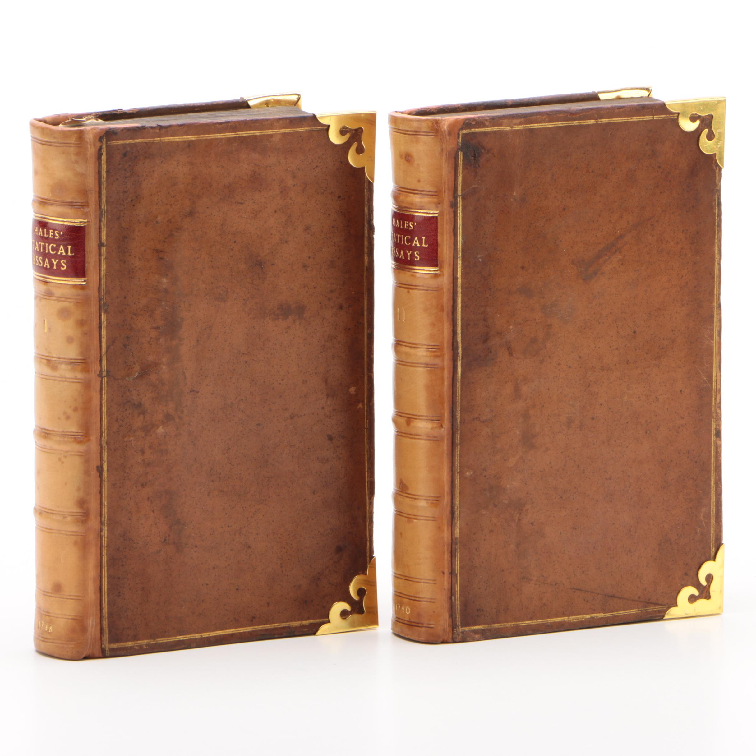 Two-Volume "Statical Essays" Third Edition by Stephen Hales, 1738–1740