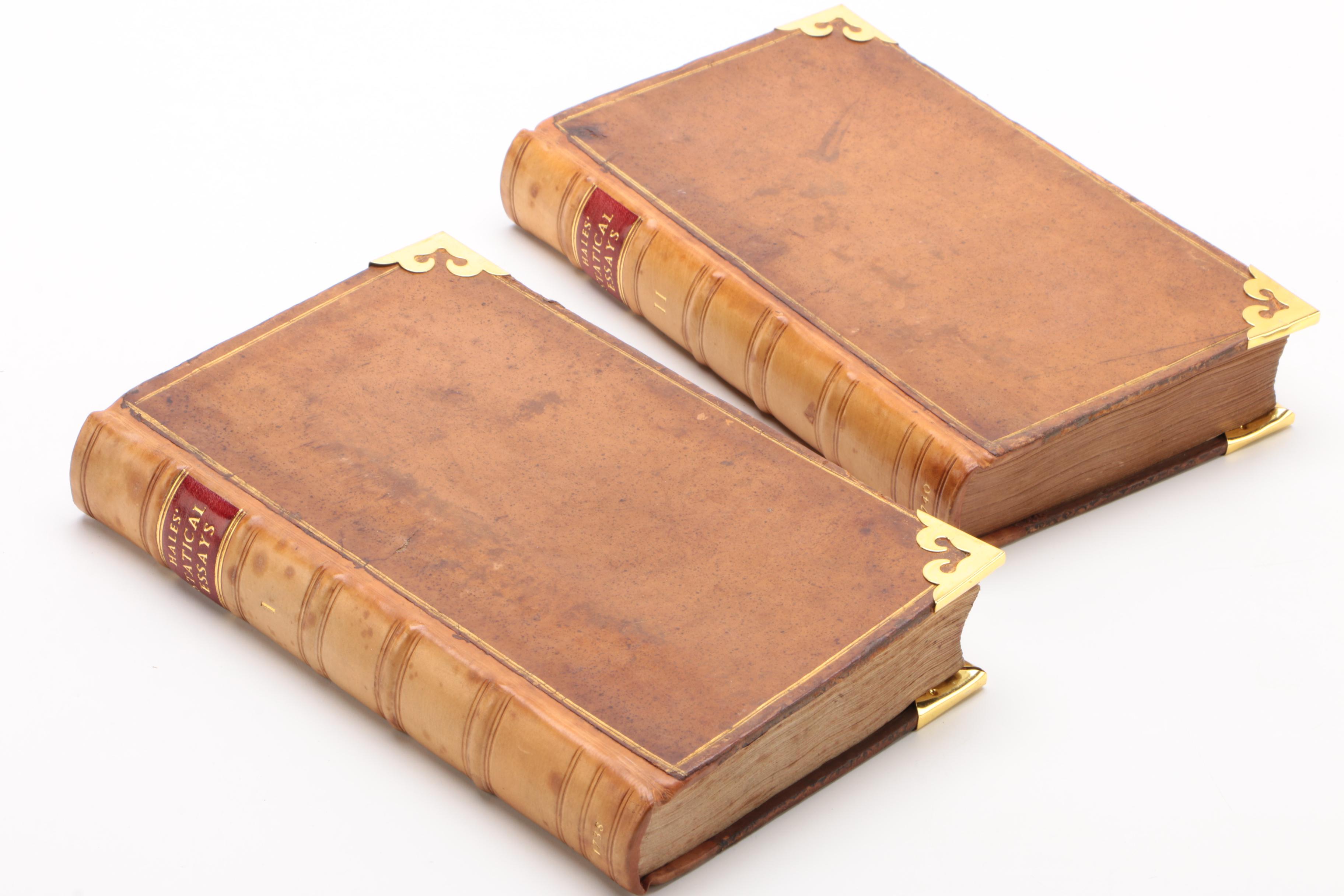 Two-Volume "Statical Essays" Third Edition by Stephen Hales, 1738–1740