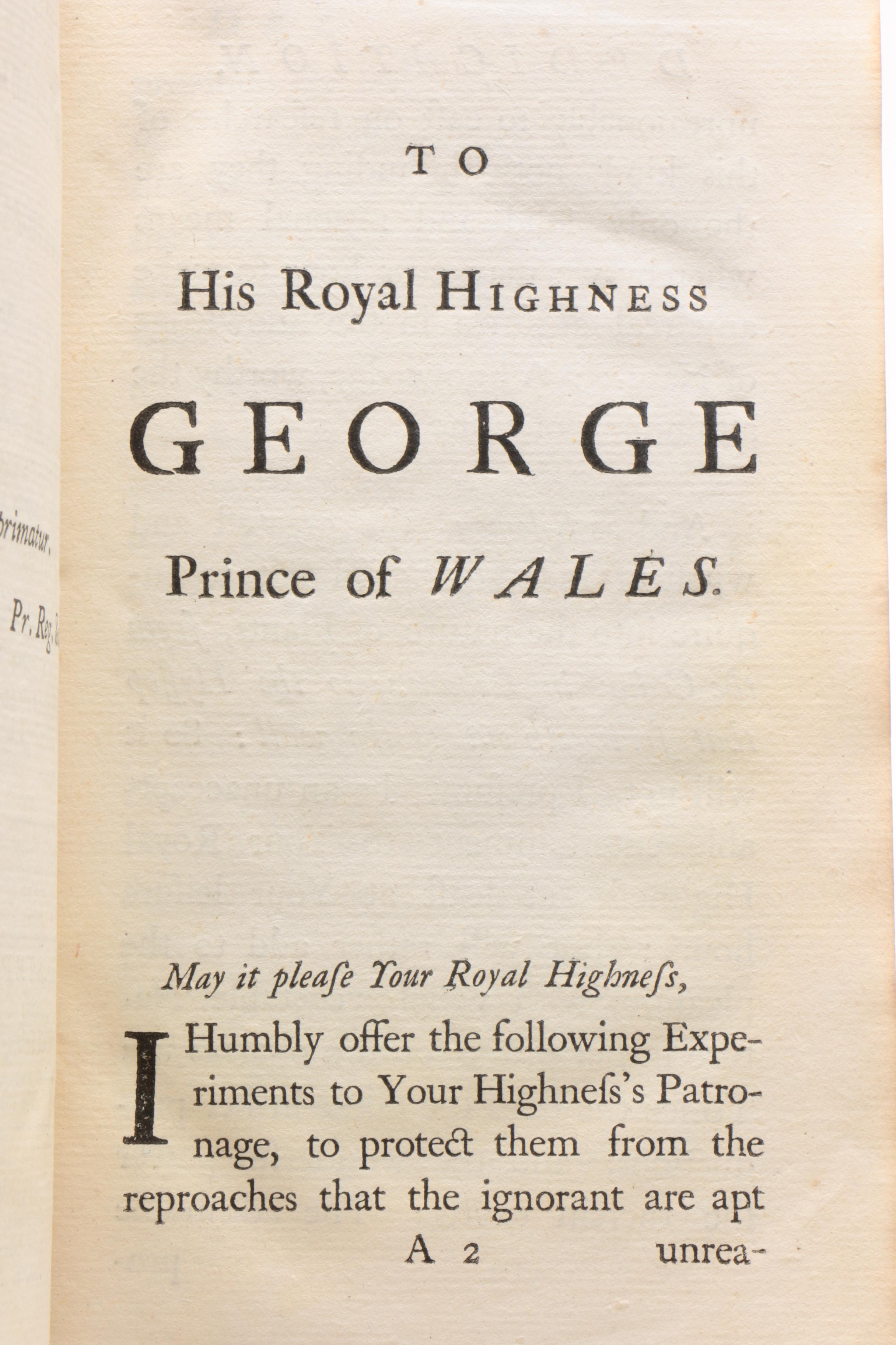 Two-Volume "Statical Essays" Third Edition by Stephen Hales, 1738–1740