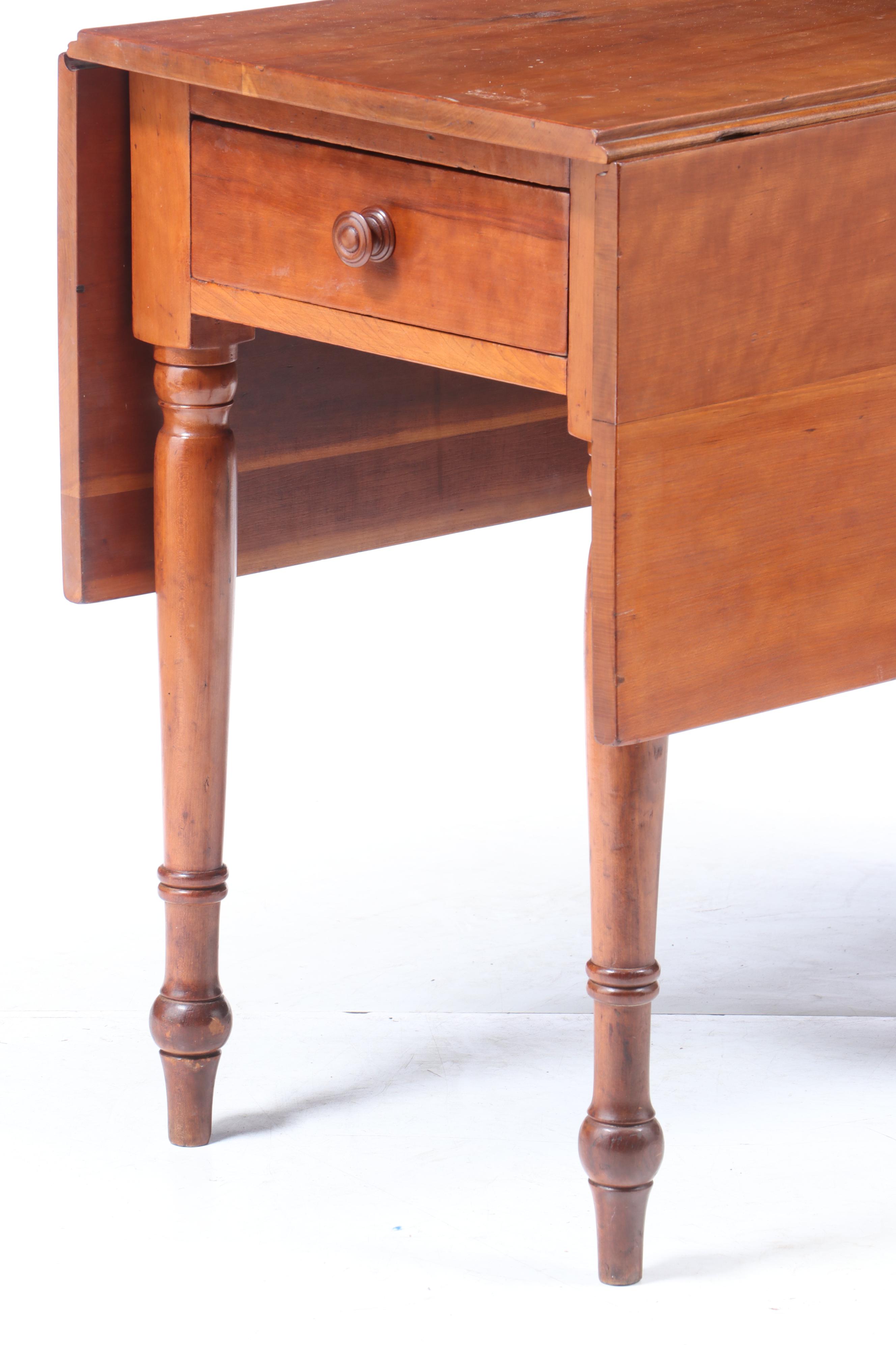 American Cherry Drop-Leaf Table, 19th Century