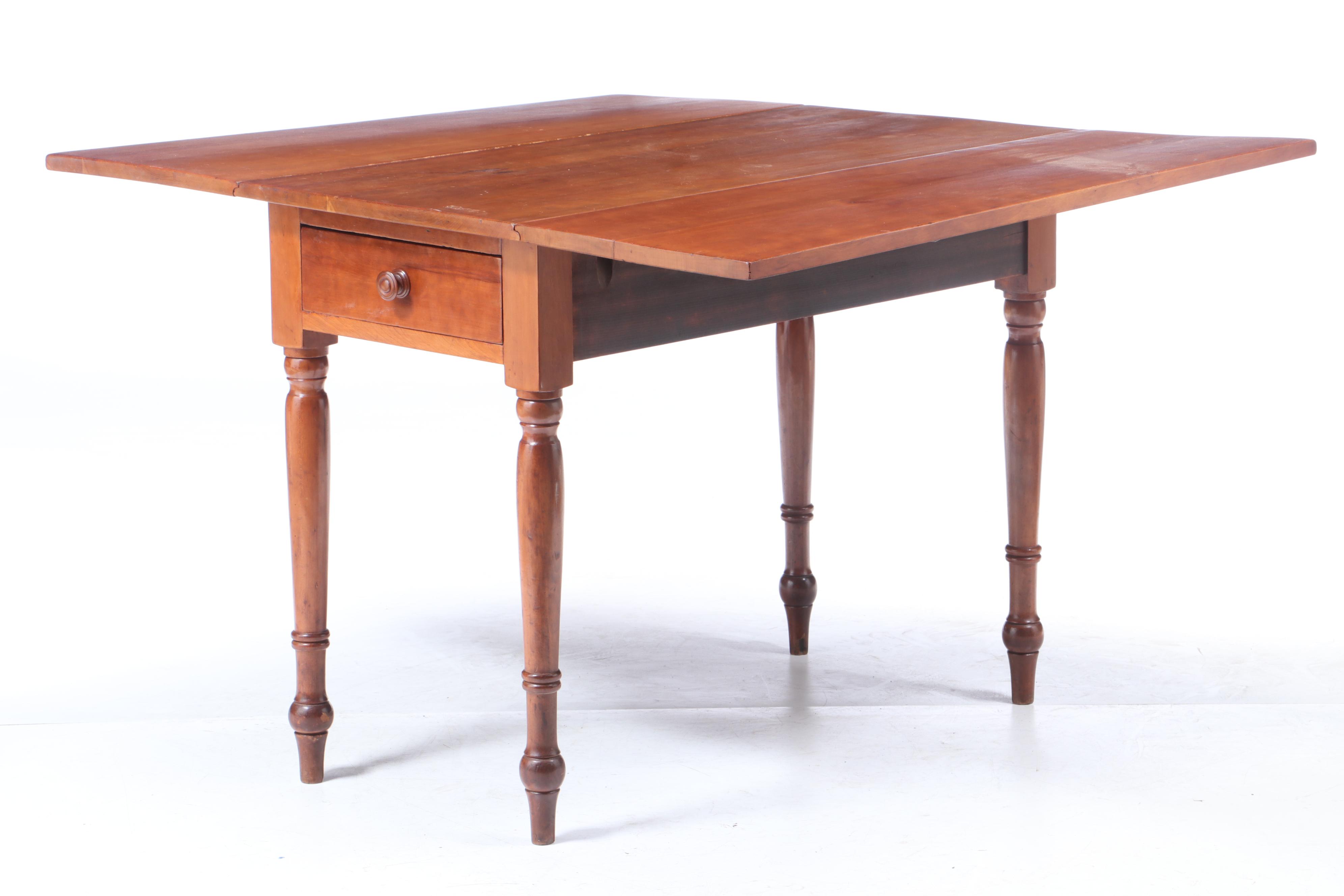 American Cherry Drop-Leaf Table, 19th Century