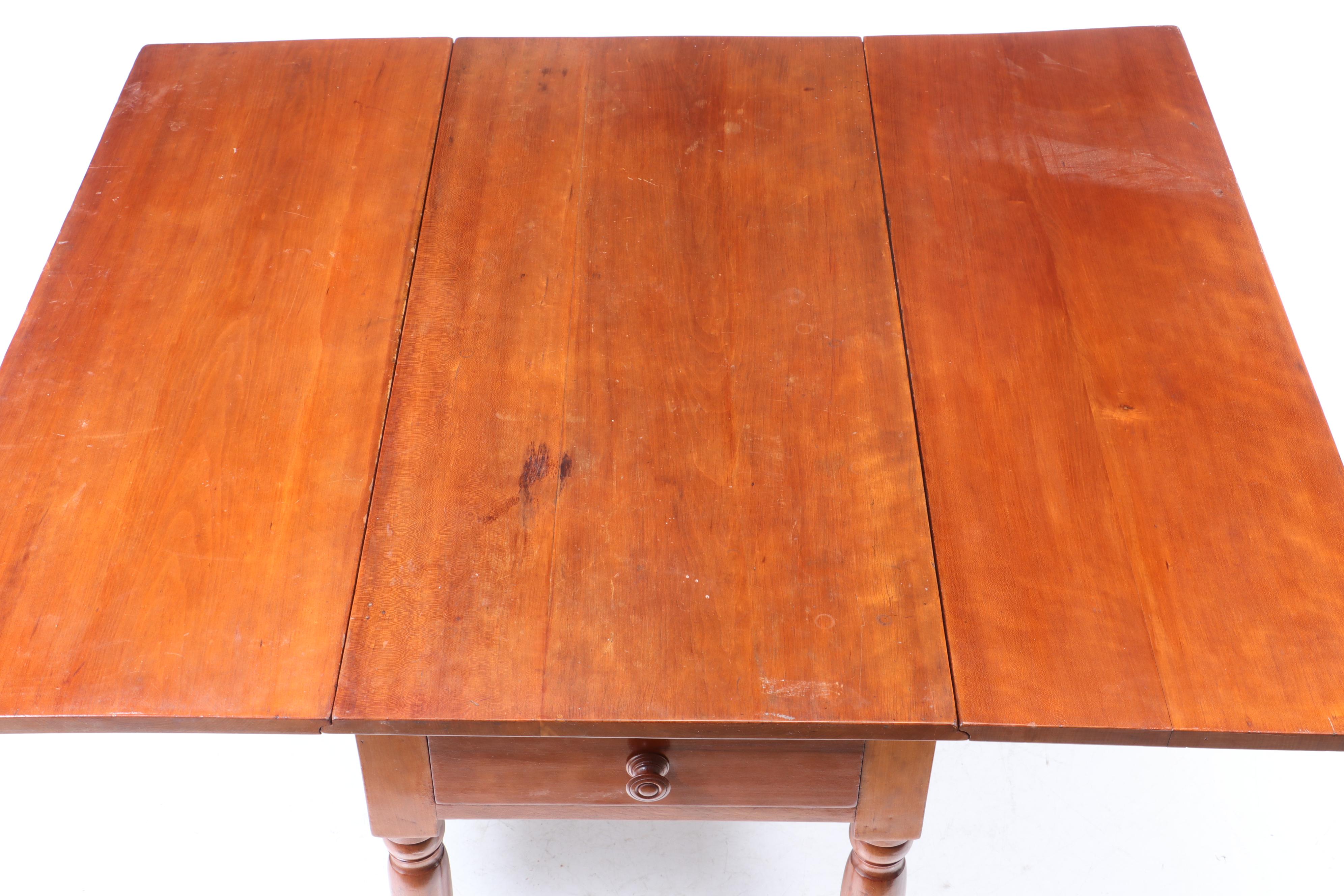 American Cherry Drop-Leaf Table, 19th Century