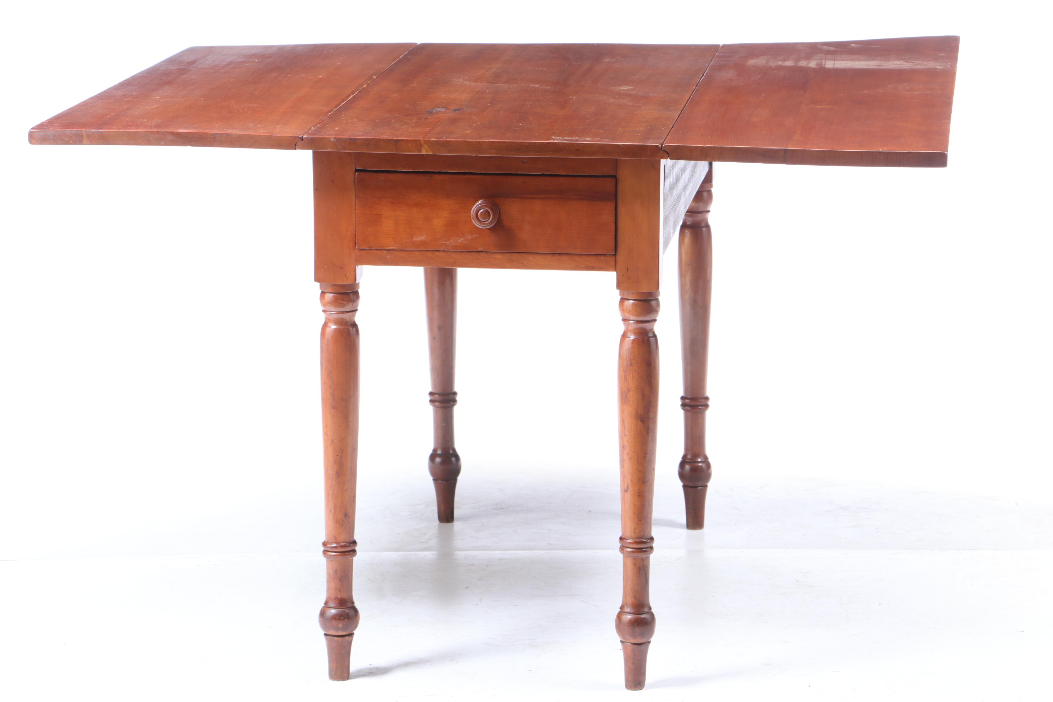 American Cherry Drop-Leaf Table, 19th Century