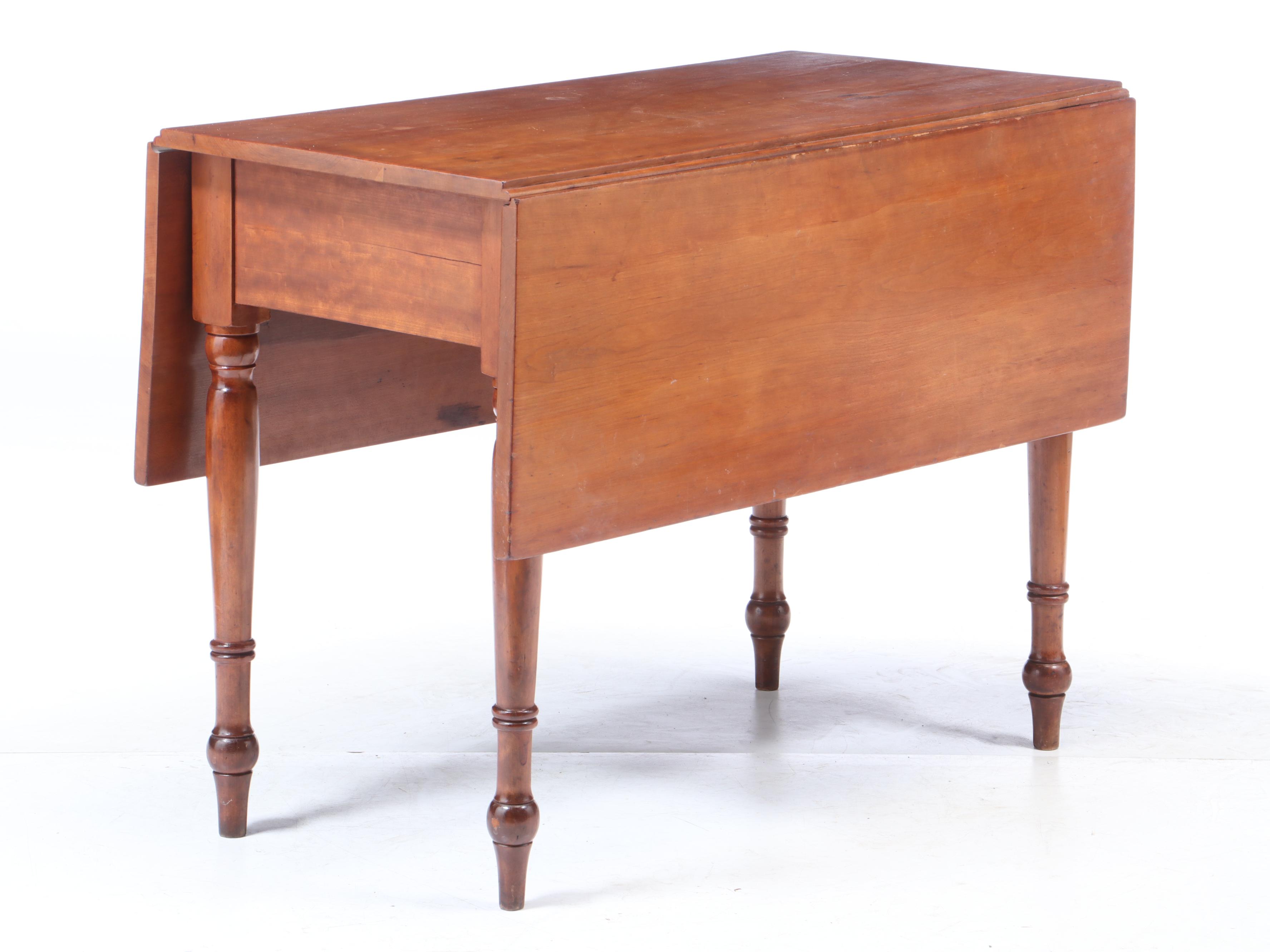 American Cherry Drop-Leaf Table, 19th Century
