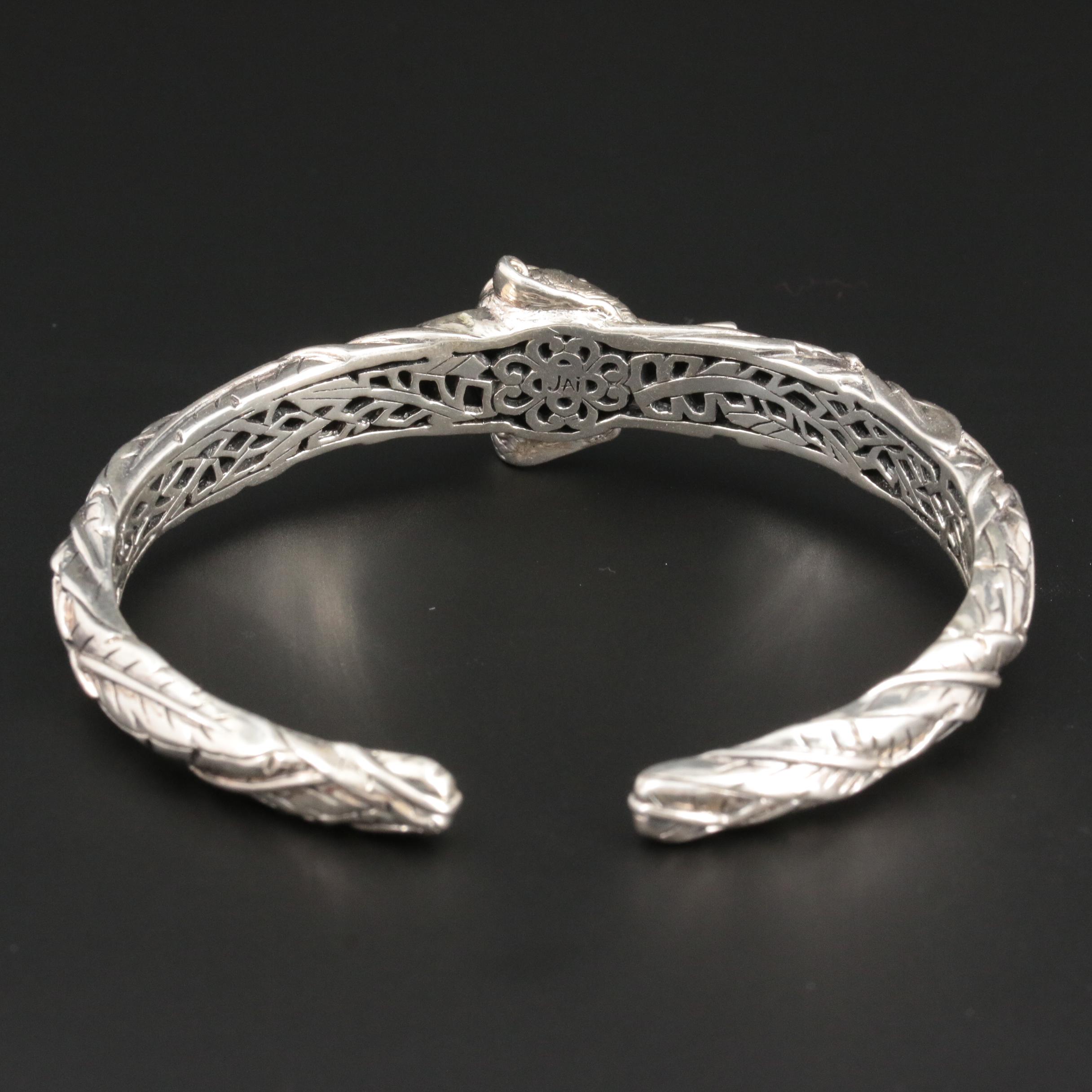 JAI By John Hardy Sterling Silver Garnet Elephant Bracelet With 14K Gold Accents