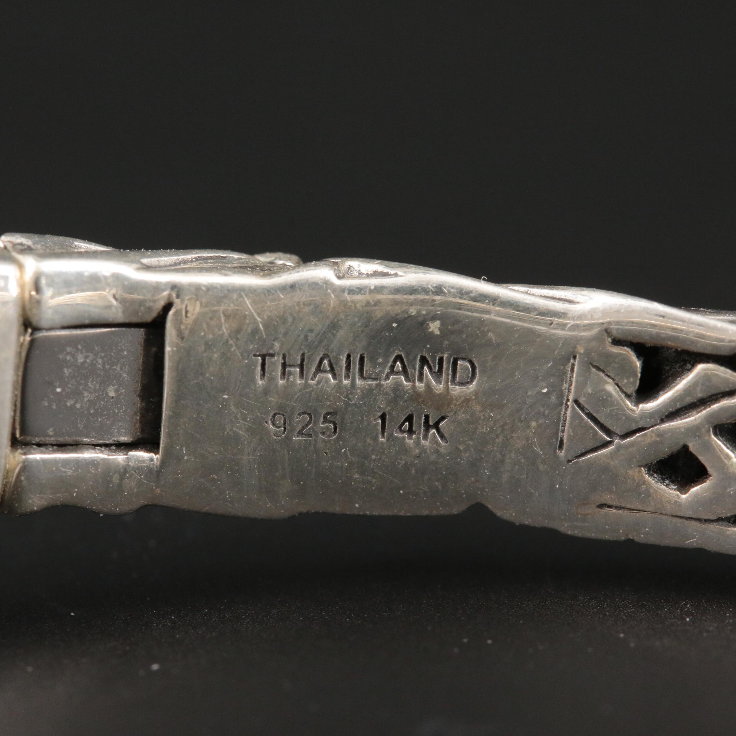 JAI By John Hardy Sterling Silver Garnet Elephant Bracelet With 14K Gold Accents