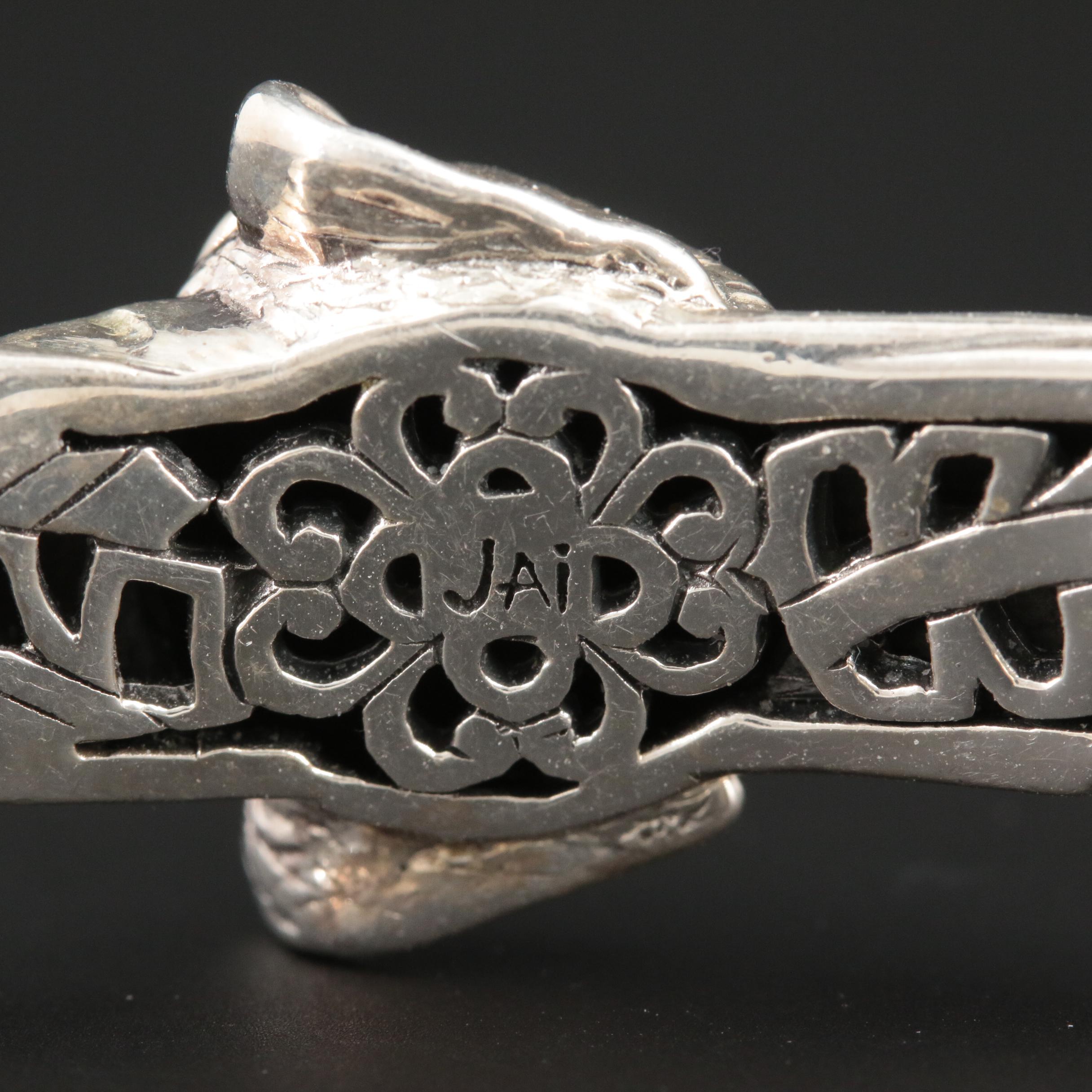 JAI By John Hardy Sterling Silver Garnet Elephant Bracelet With 14K Gold Accents