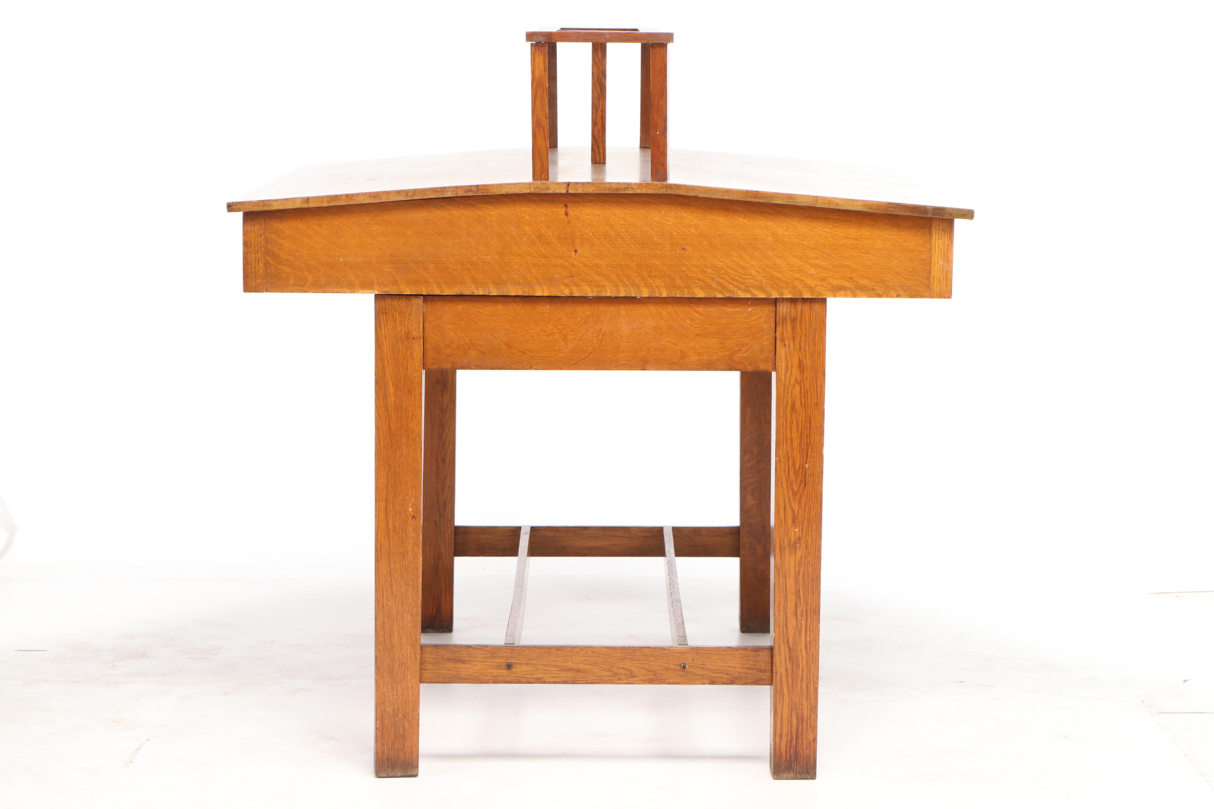 Antique Oak Bank Teller Table