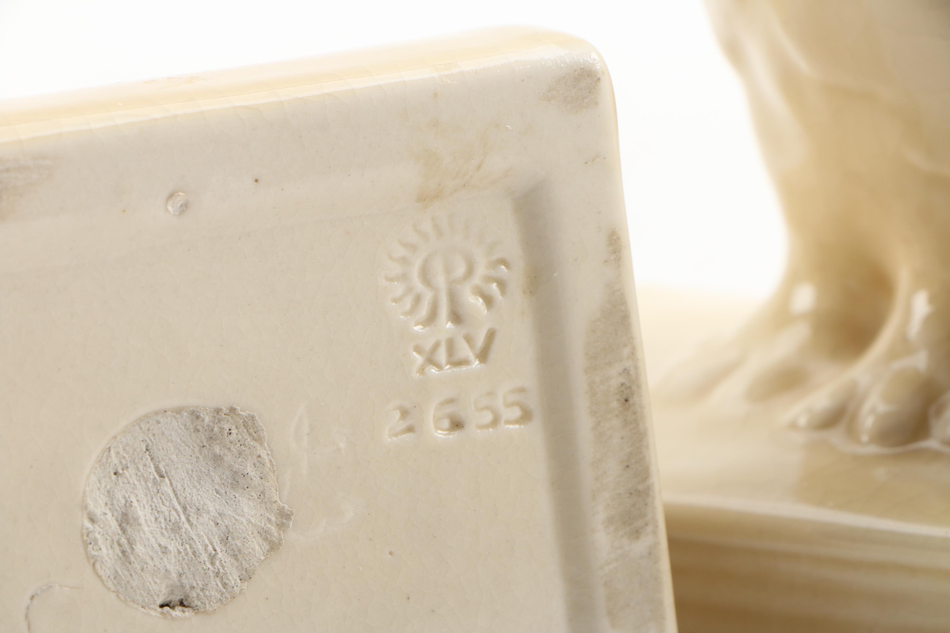 Rookwood Pottery Owl Bookends, 1945