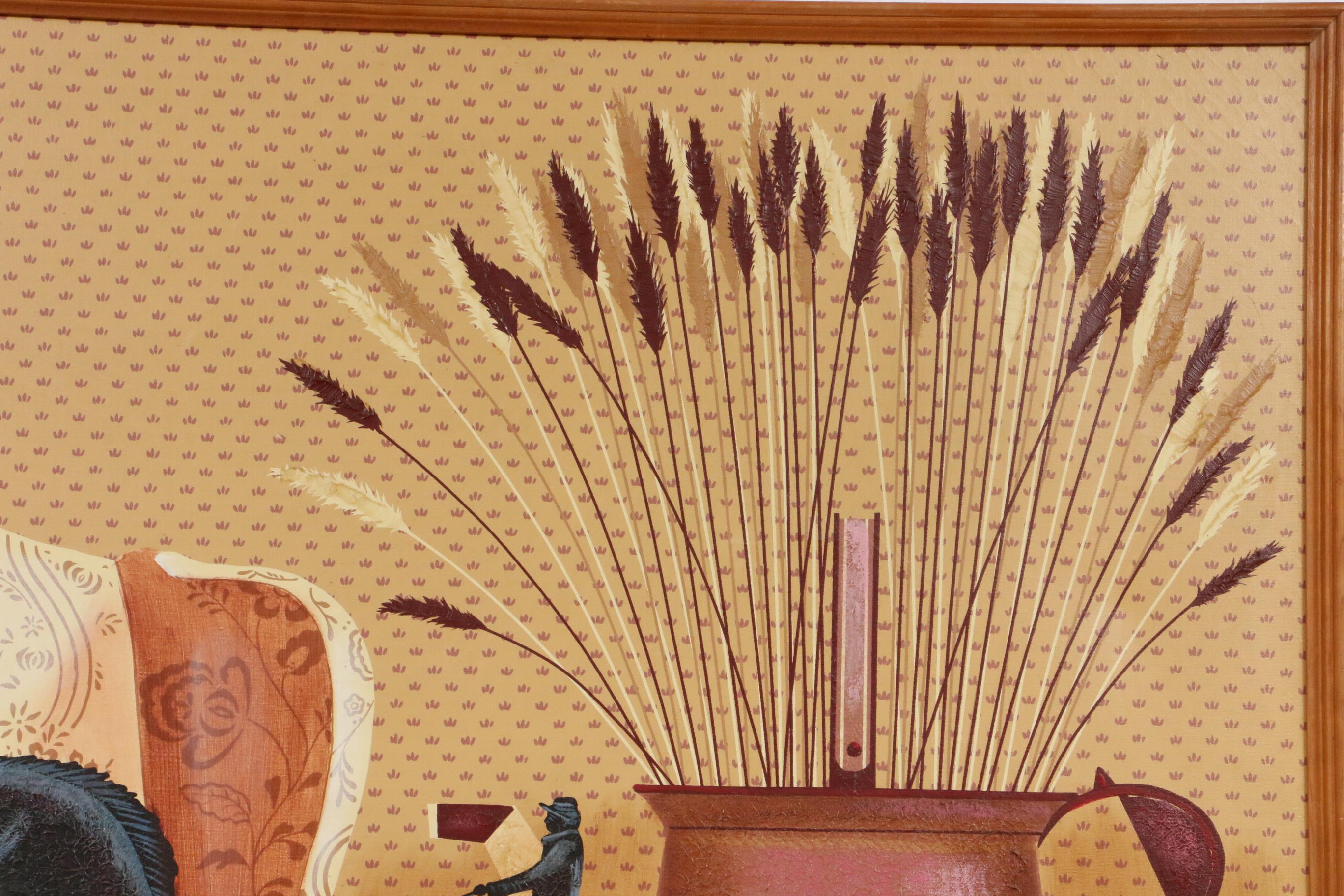 H. Huntington Folk Art Oil Painting