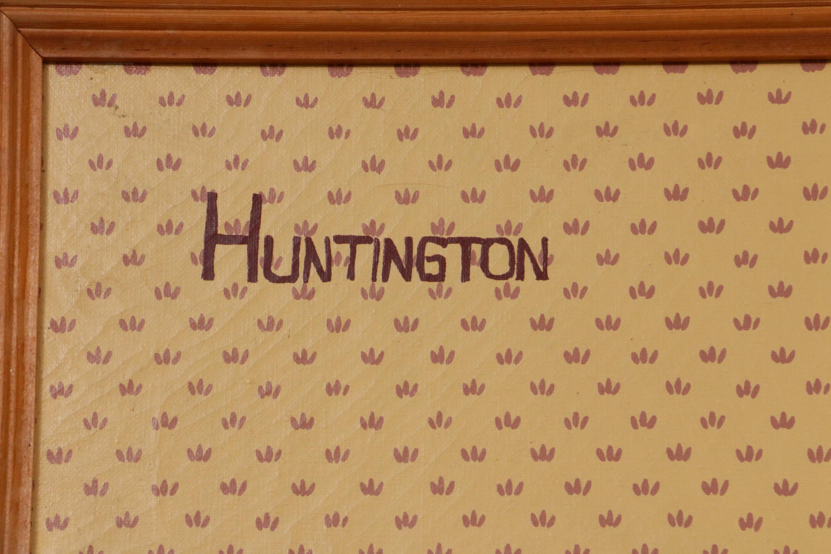 H. Huntington Folk Art Oil Painting
