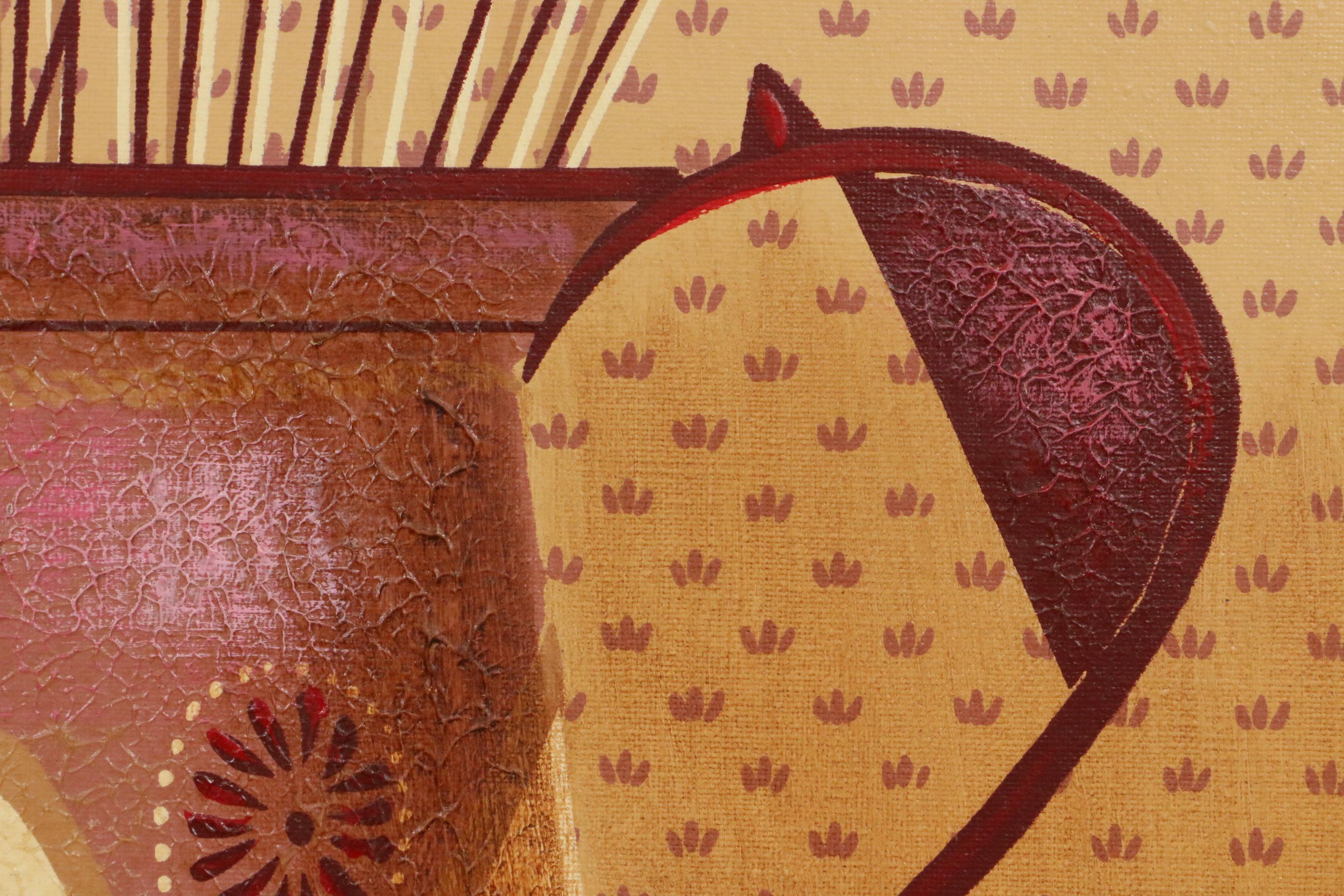 H. Huntington Folk Art Oil Painting