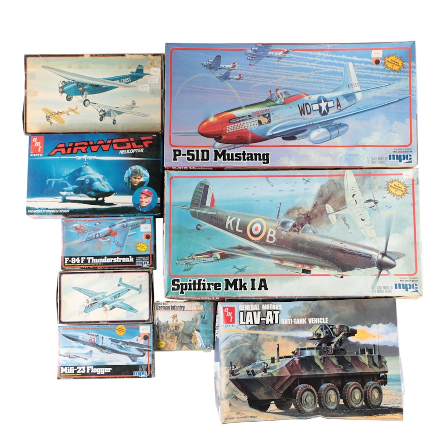 Aircraft and Other Military Plastic Model Building Kits, Late 20th Century