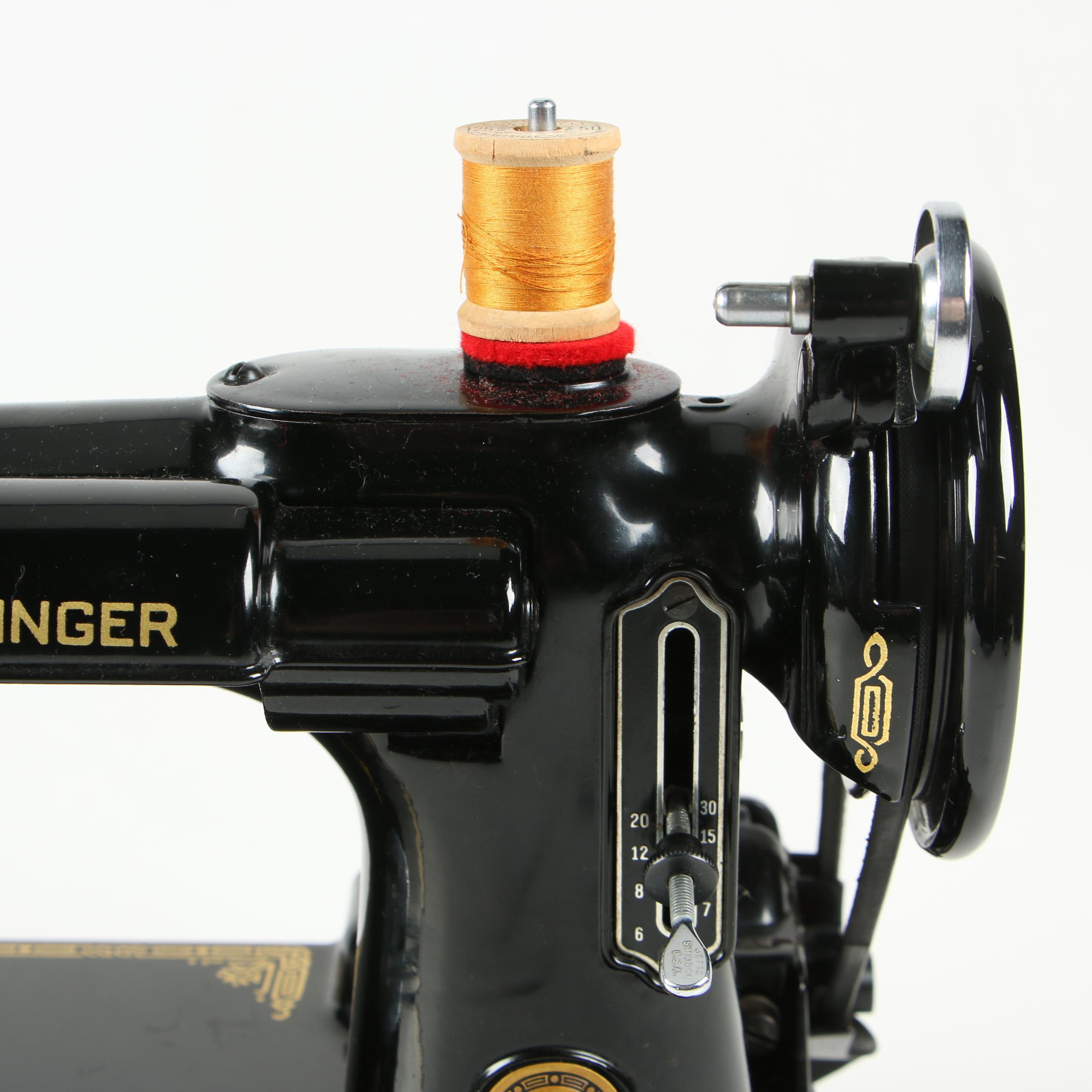 Singer Featherweight 221 Electric Sewing Machine with Case, AL Series, 1952