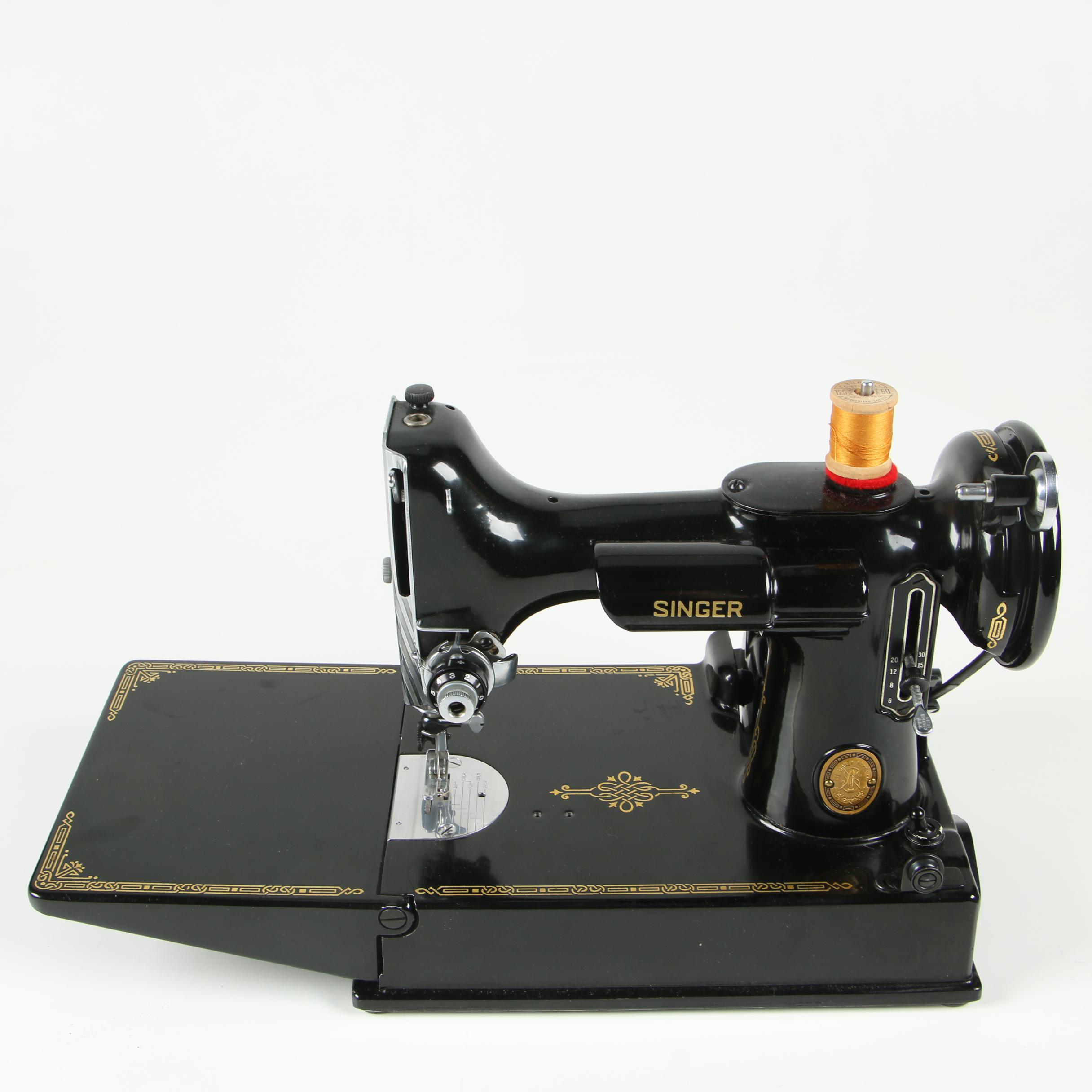 Singer Featherweight 221 Electric Sewing Machine with Case, AL Series, 1952