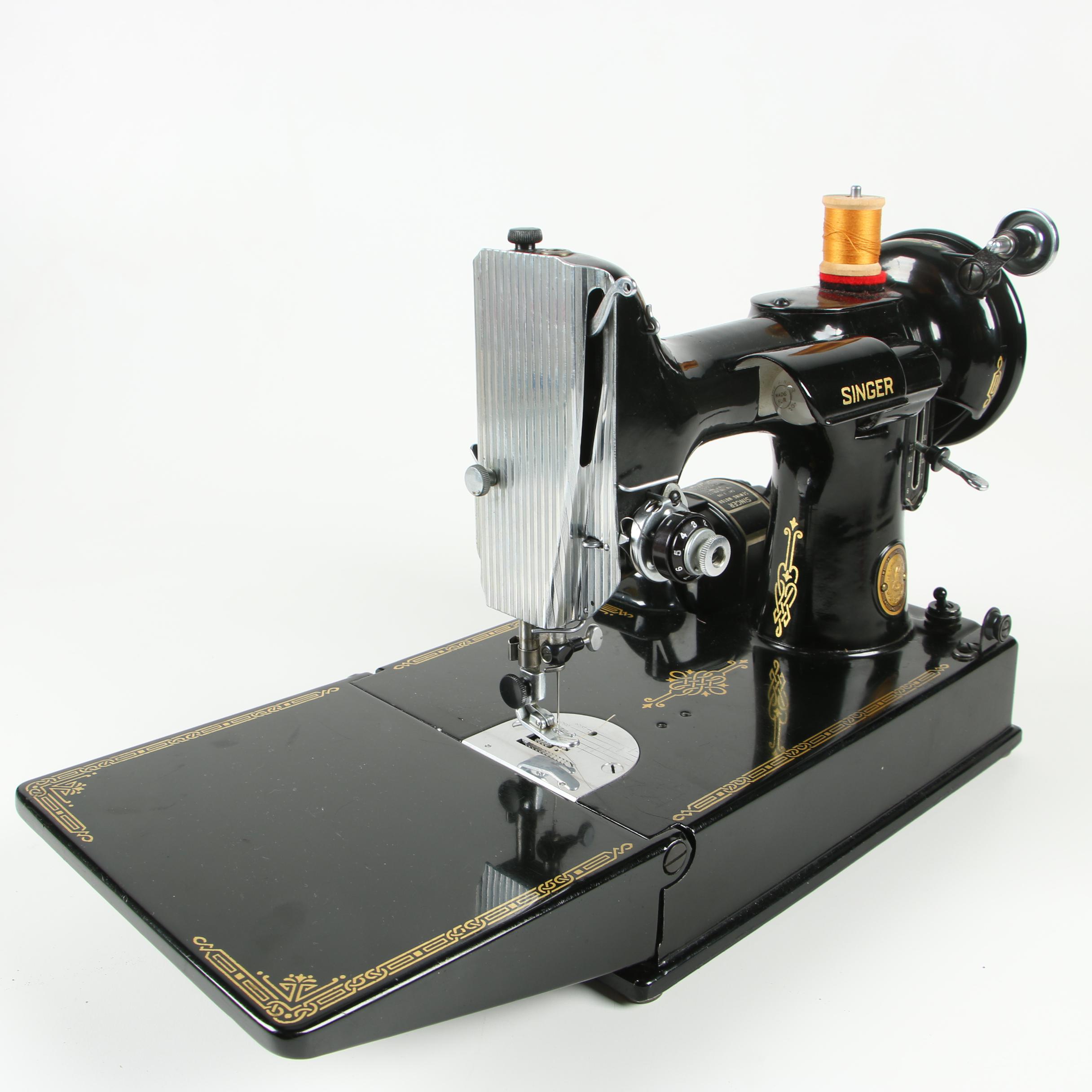 Singer Featherweight 221 Electric Sewing Machine with Case, AL Series, 1952