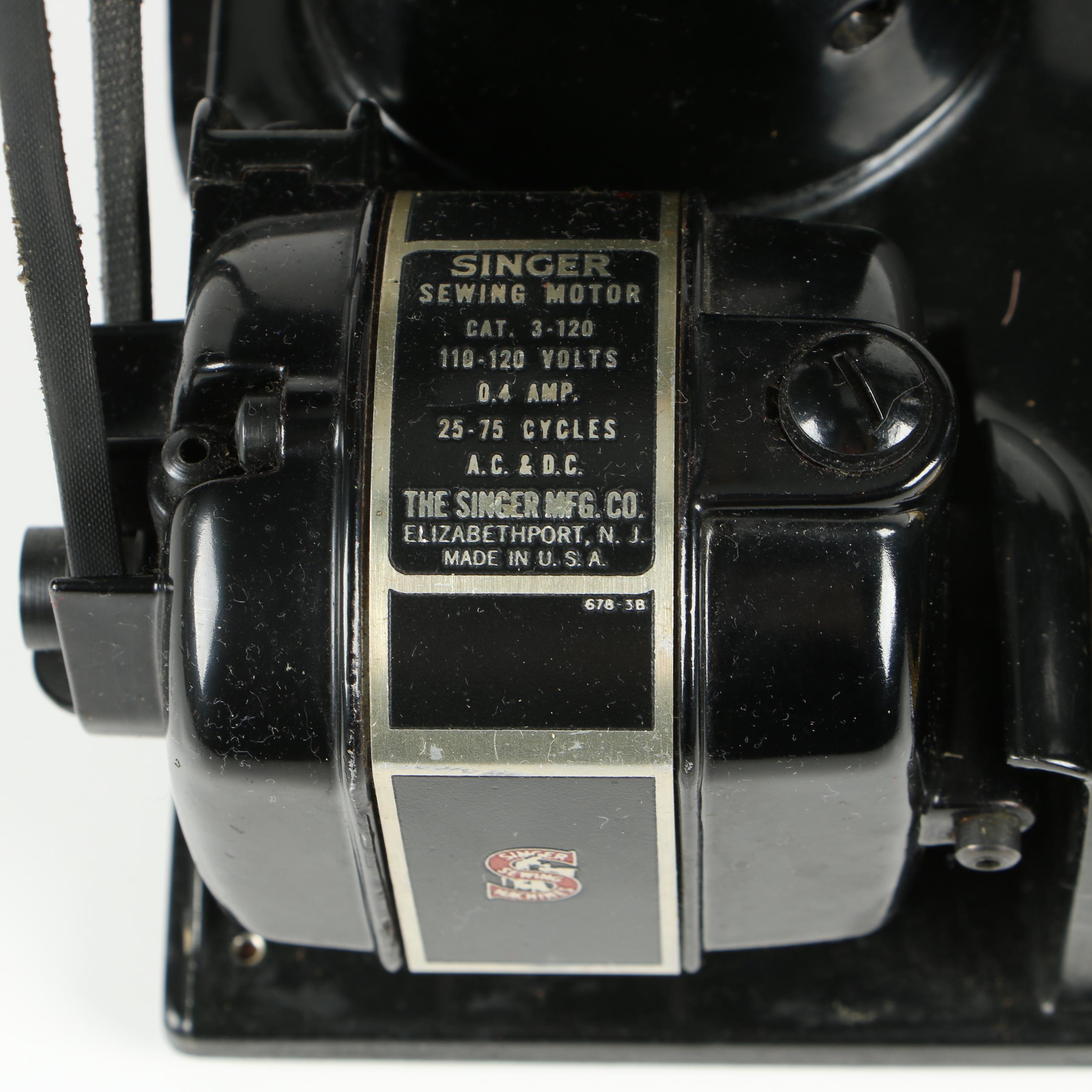 Singer Featherweight 221 Electric Sewing Machine with Case, AL Series, 1952