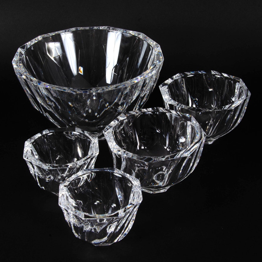 Orrefors "Zenith" Crystal Bowls, Late 20th Century