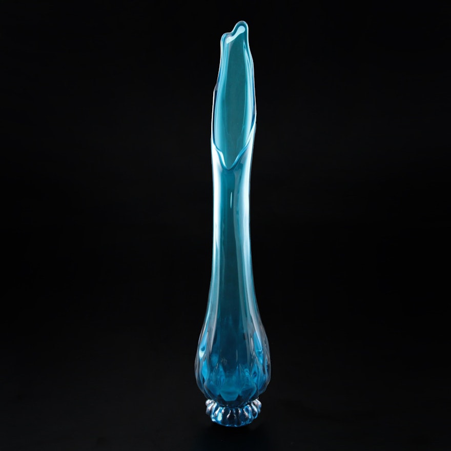 Viking "Blunique" Swung Glass Vase, Mid-20th Century