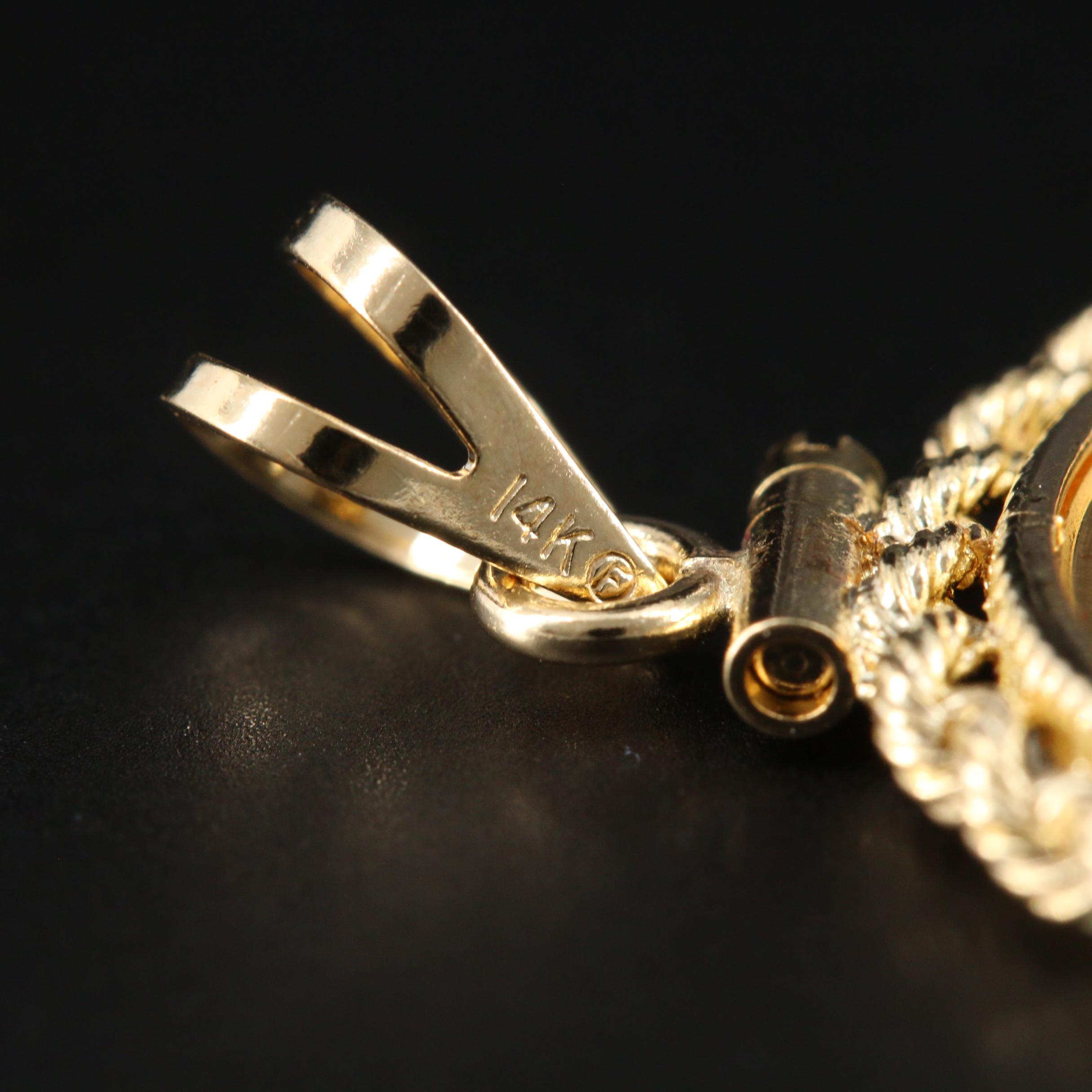 14K Pendant with 1990 China 1/4 Ounce 25 Yuan Gold Panda Coin