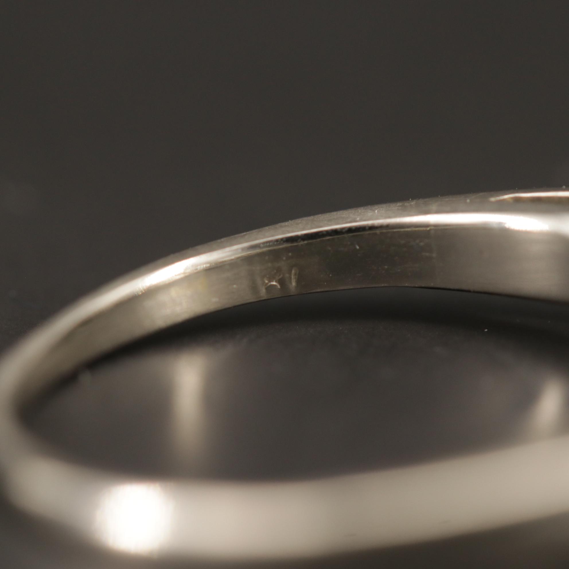 Vintage 14K White Gold 2.16 CTW Diamond Three Stone Ring