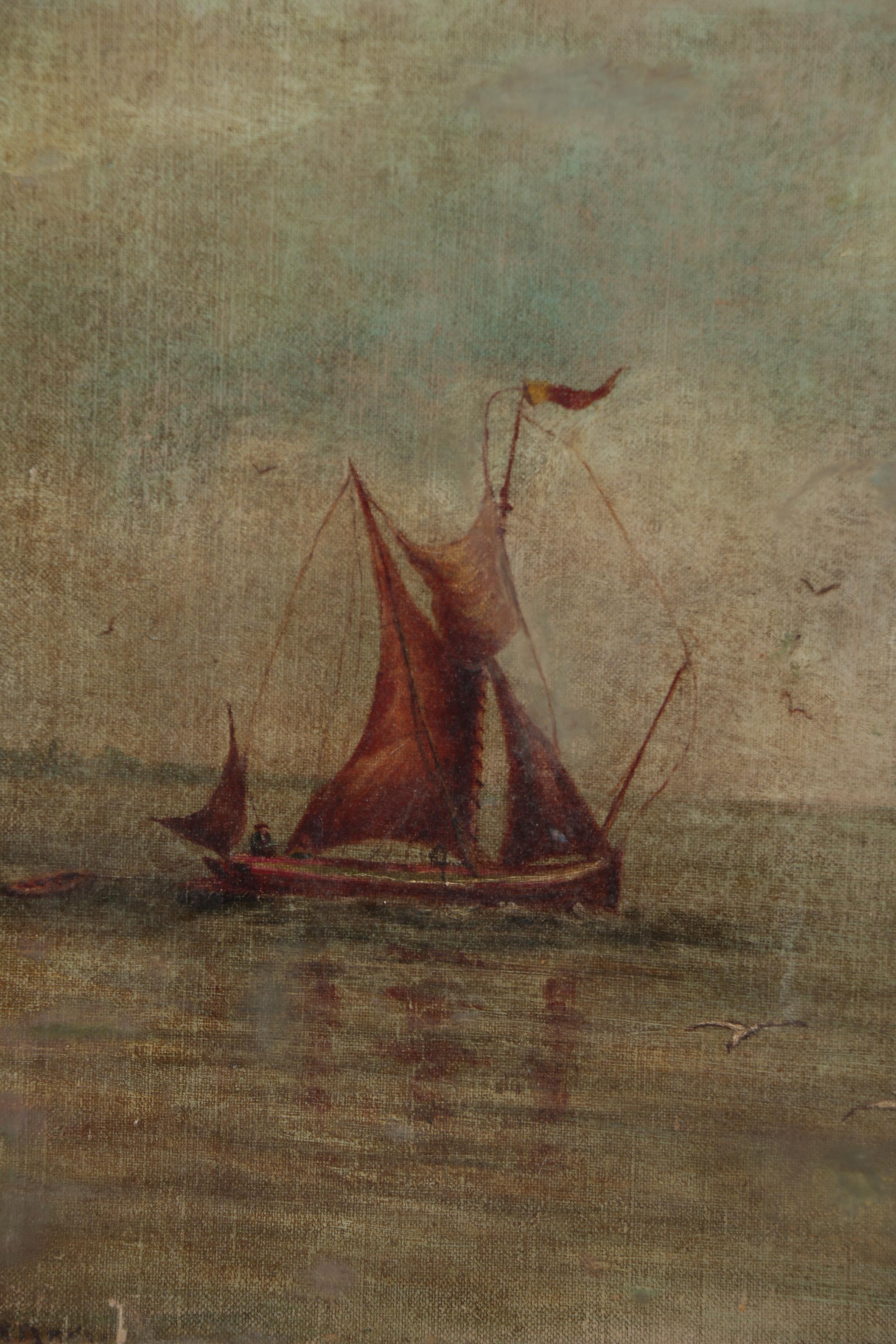 Nautical Oil Painting, Late 19th Century