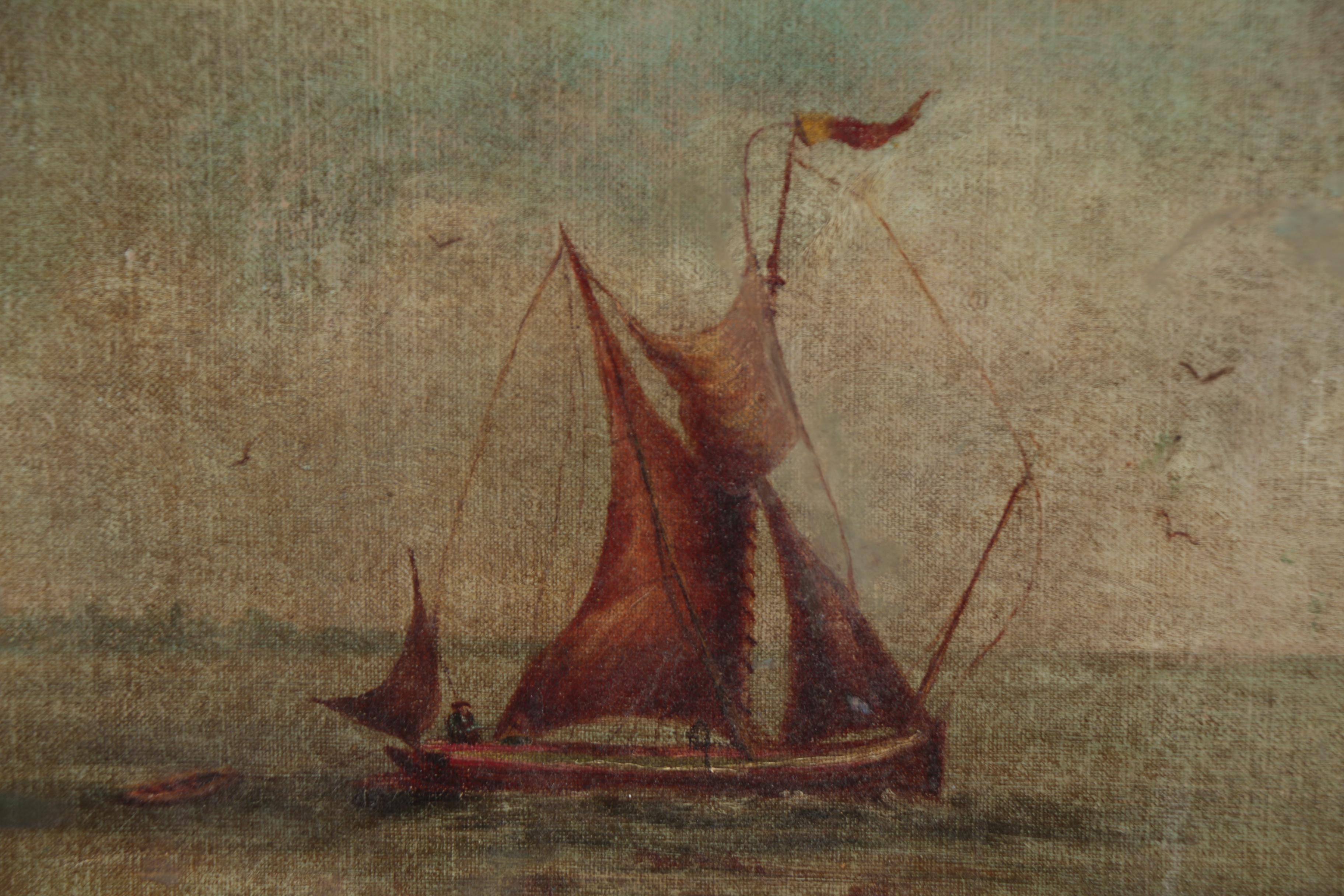 Nautical Oil Painting, Late 19th Century