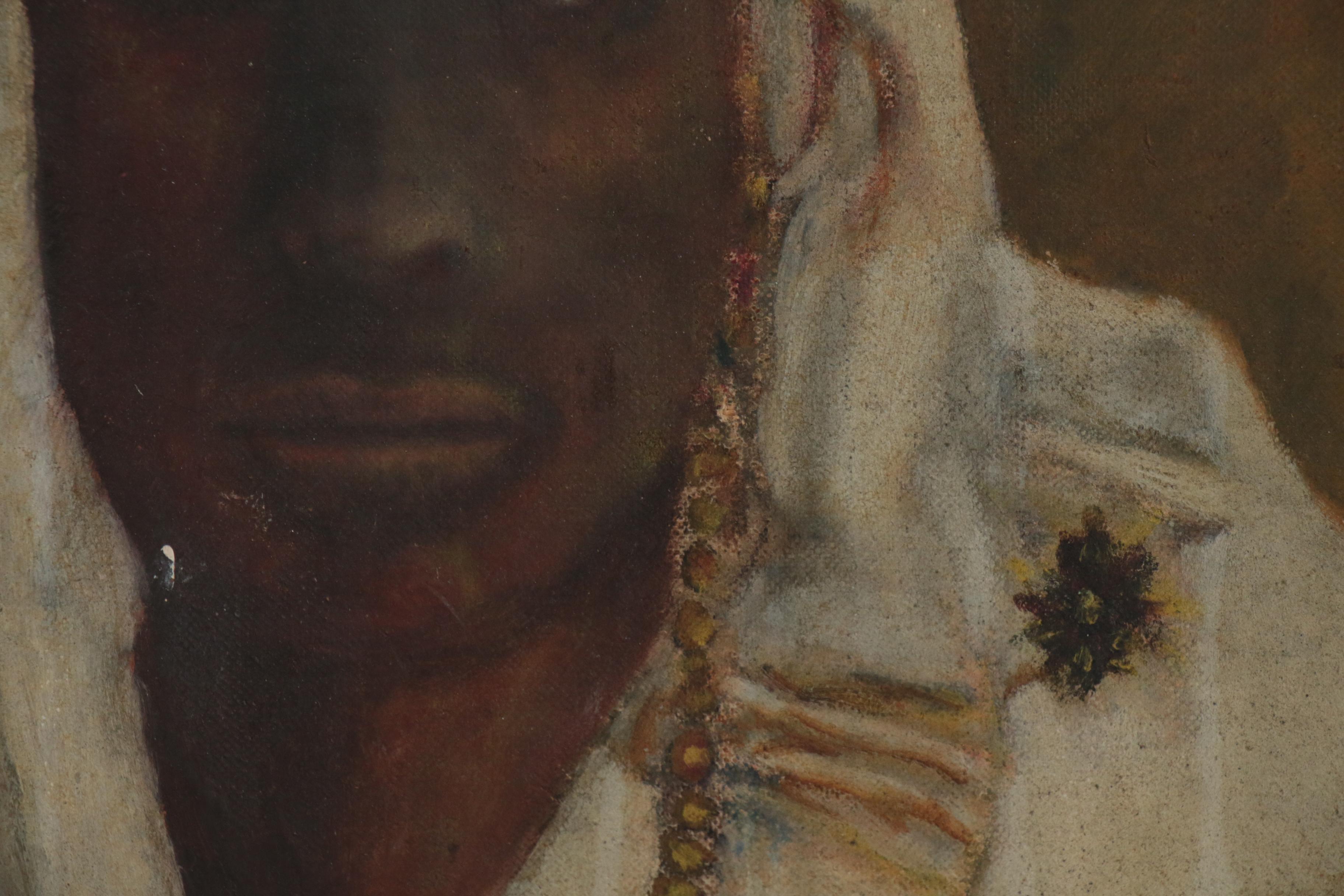 Oil Portrait Painting of Middle Eastern Royalty, 19th Century