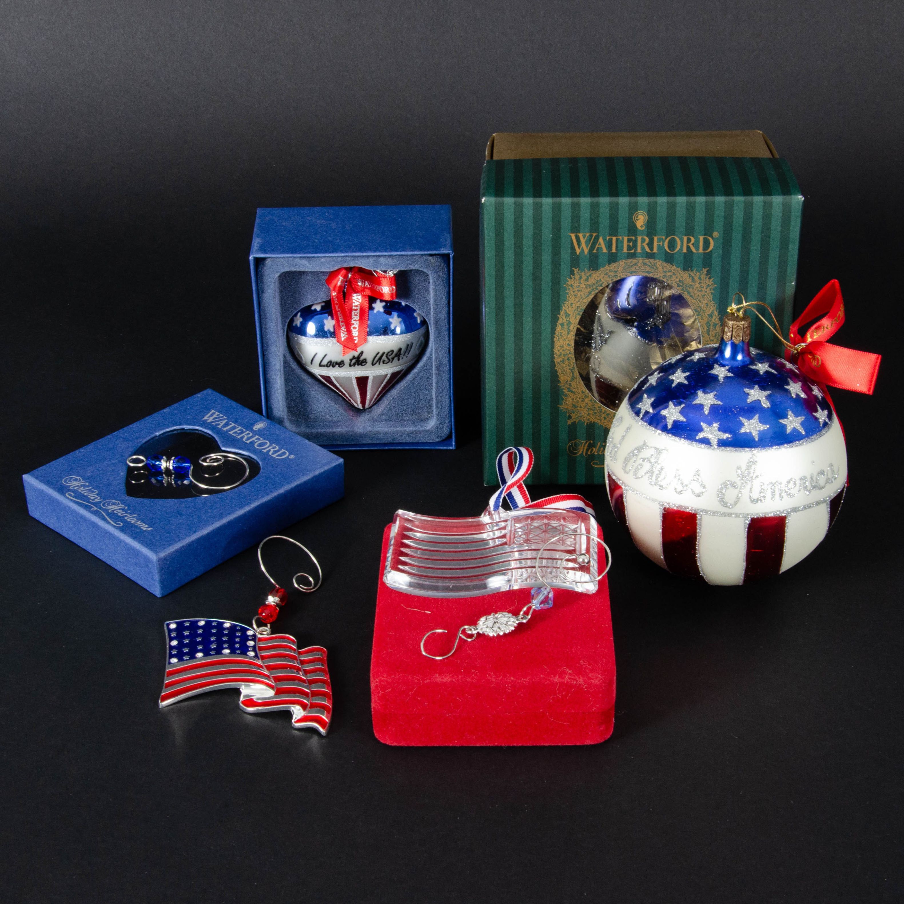 Waterford Crystal and Harvey Lewis "Support Our Troops" Ornaments
