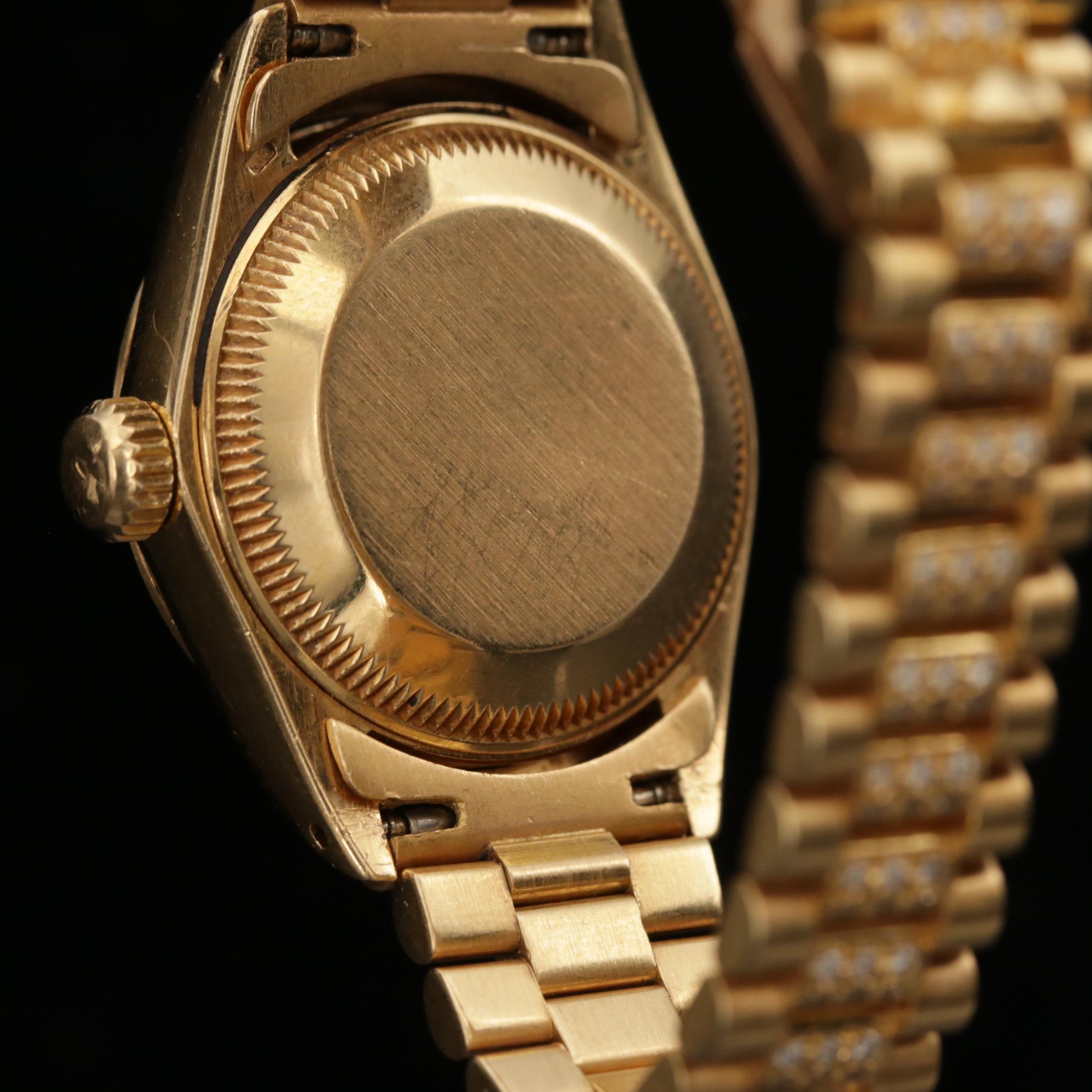 Rolex Datejust 6917 18K Gold Watch with 1.62 CTW Diamond Bracelet, 1981