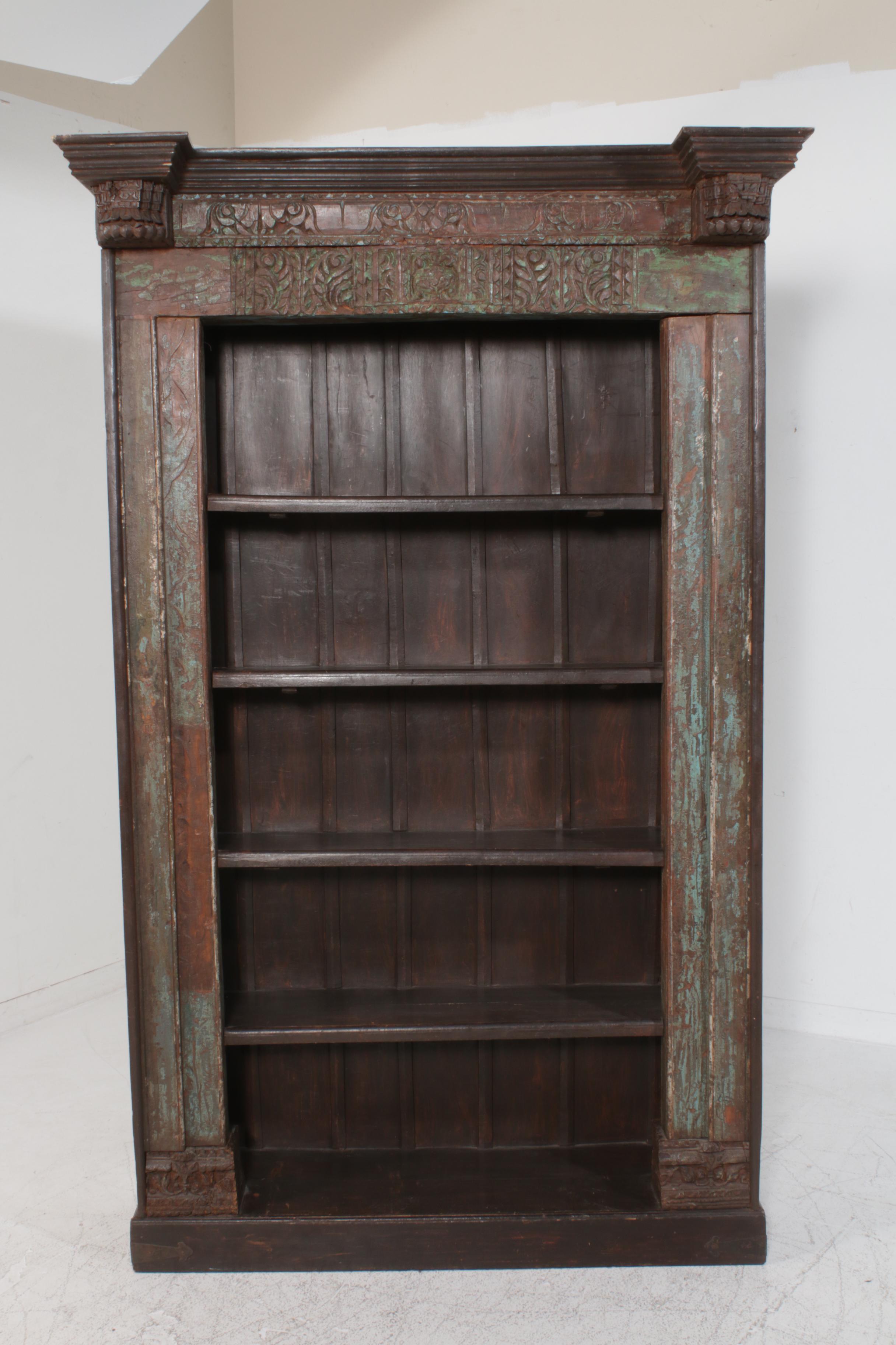Arhaus, Indian Carved Door Frame Wooden Bookcase