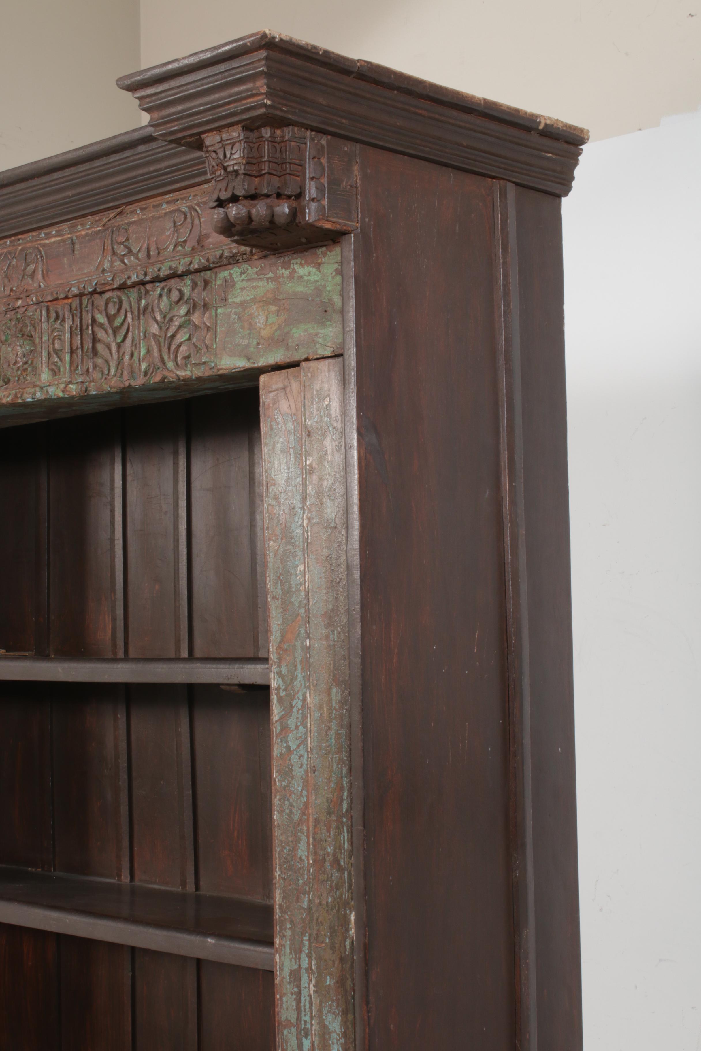 Arhaus, Indian Carved Door Frame Wooden Bookcase