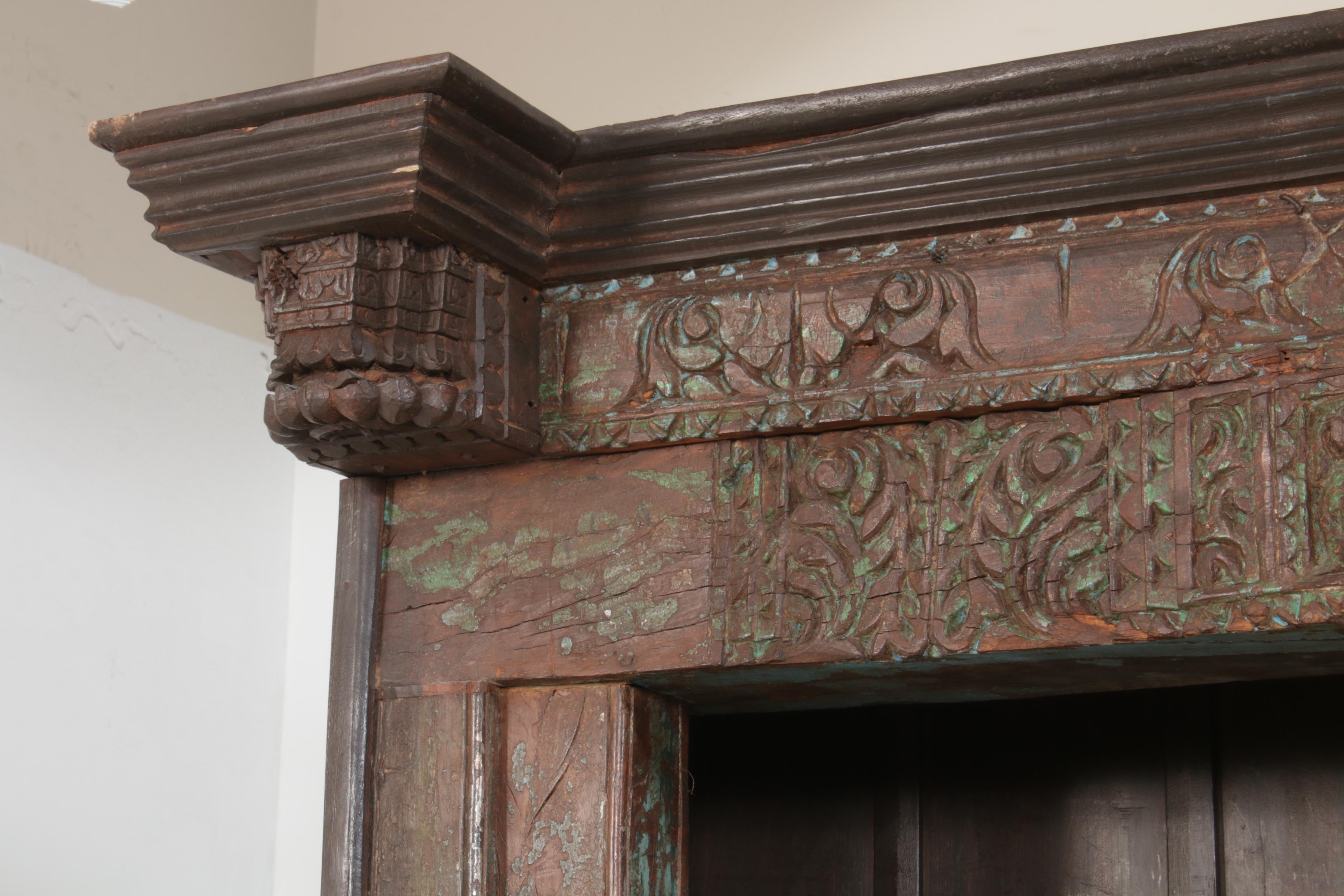Arhaus, Indian Carved Door Frame Wooden Bookcase
