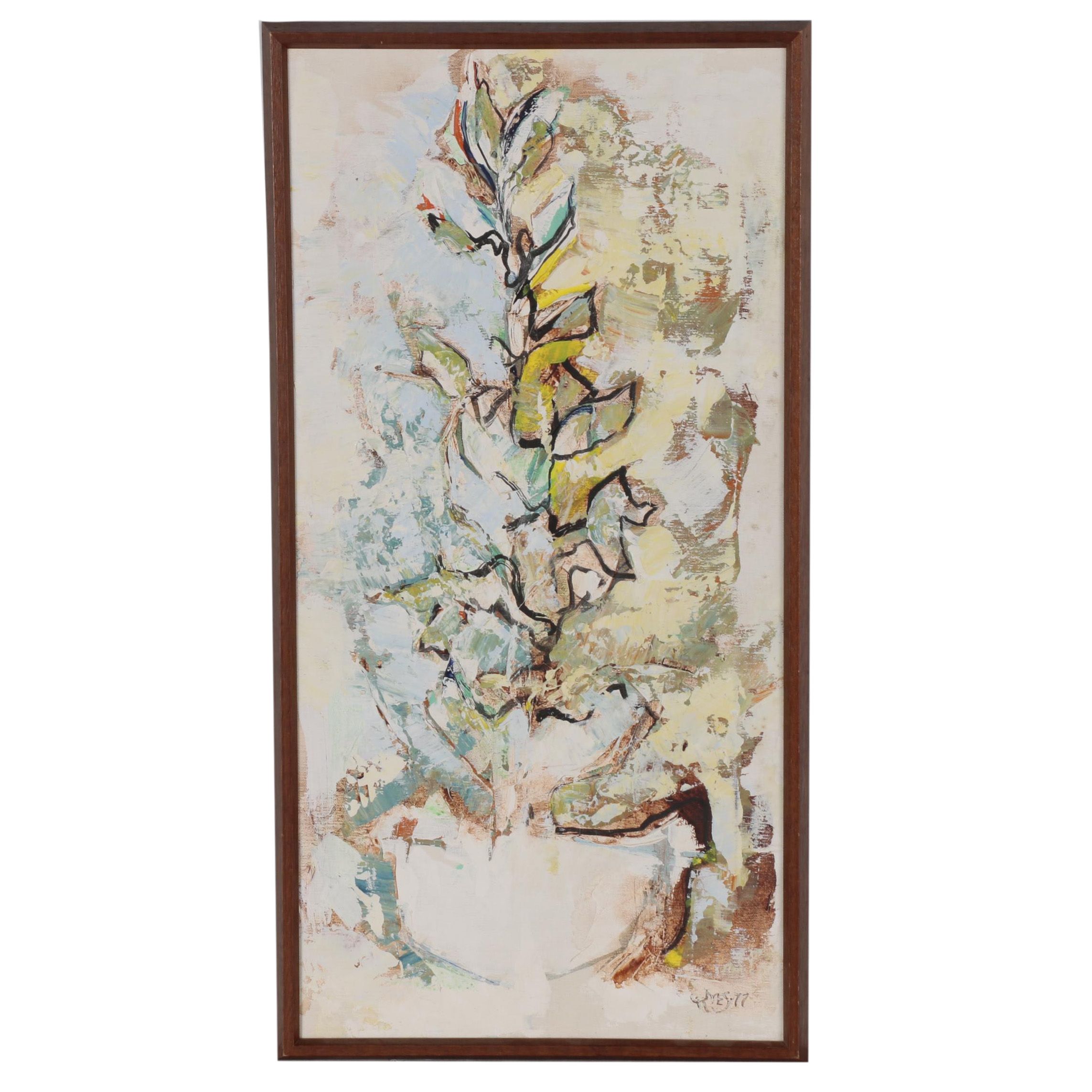 John Walter Grimes Abstract Acrylic Painting "Grapefruit Tree", 1977